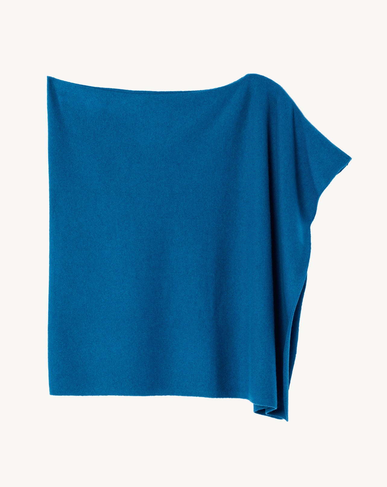 Poncho court-BLEU PAON-100% cachemire