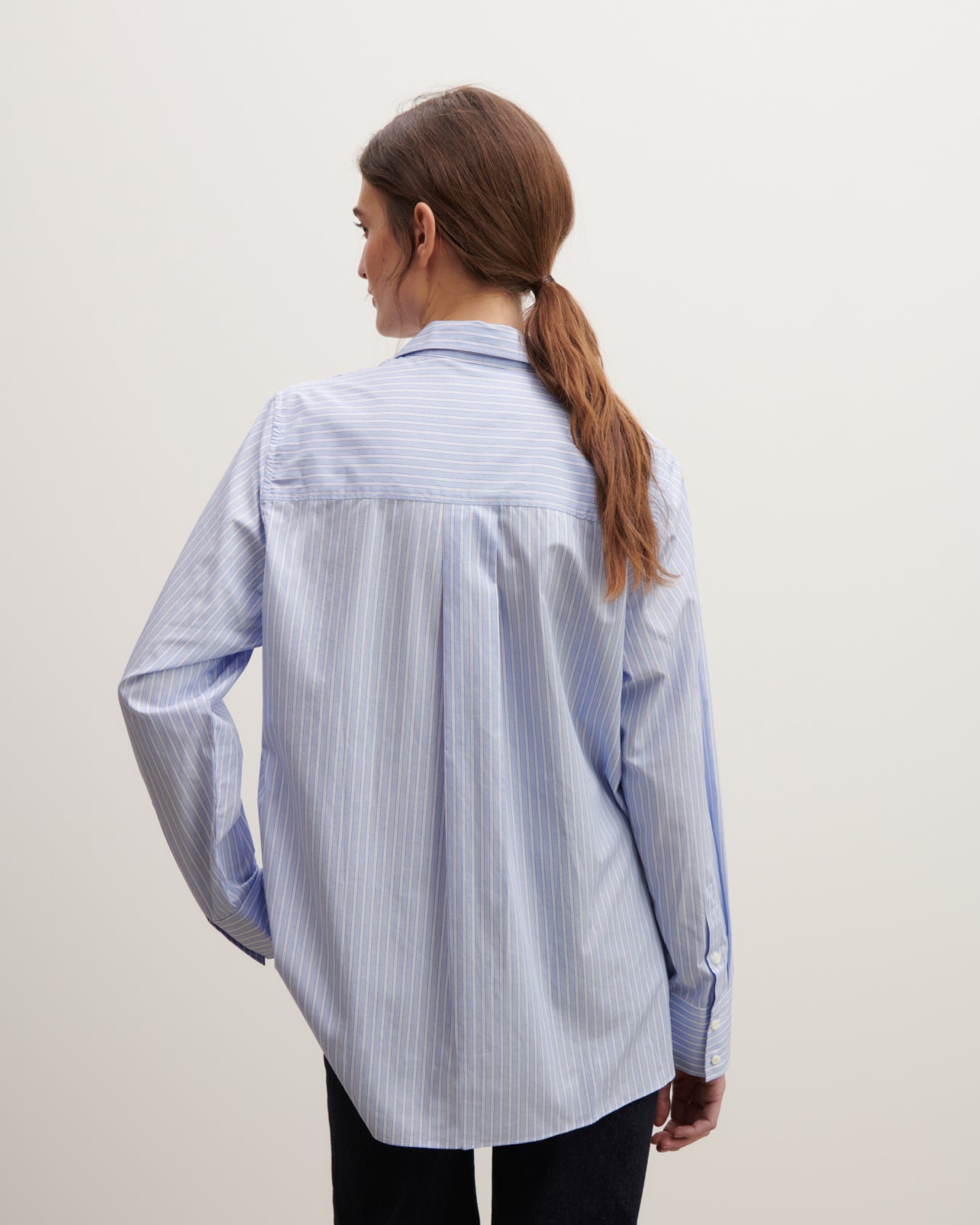 Chemise ample à rayures-BLANC/BLEU-100% coton