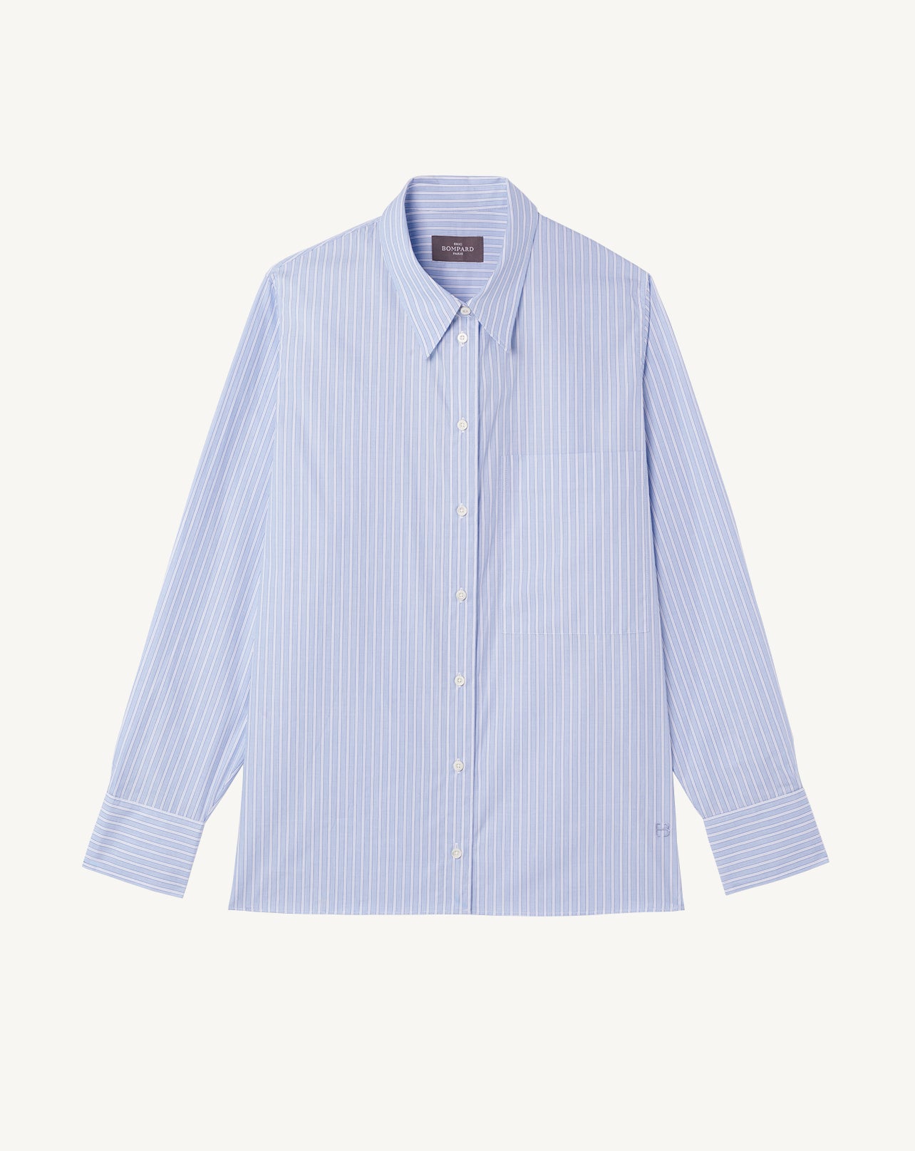 Chemise ample à rayures-BLANC/BLEU-100% coton