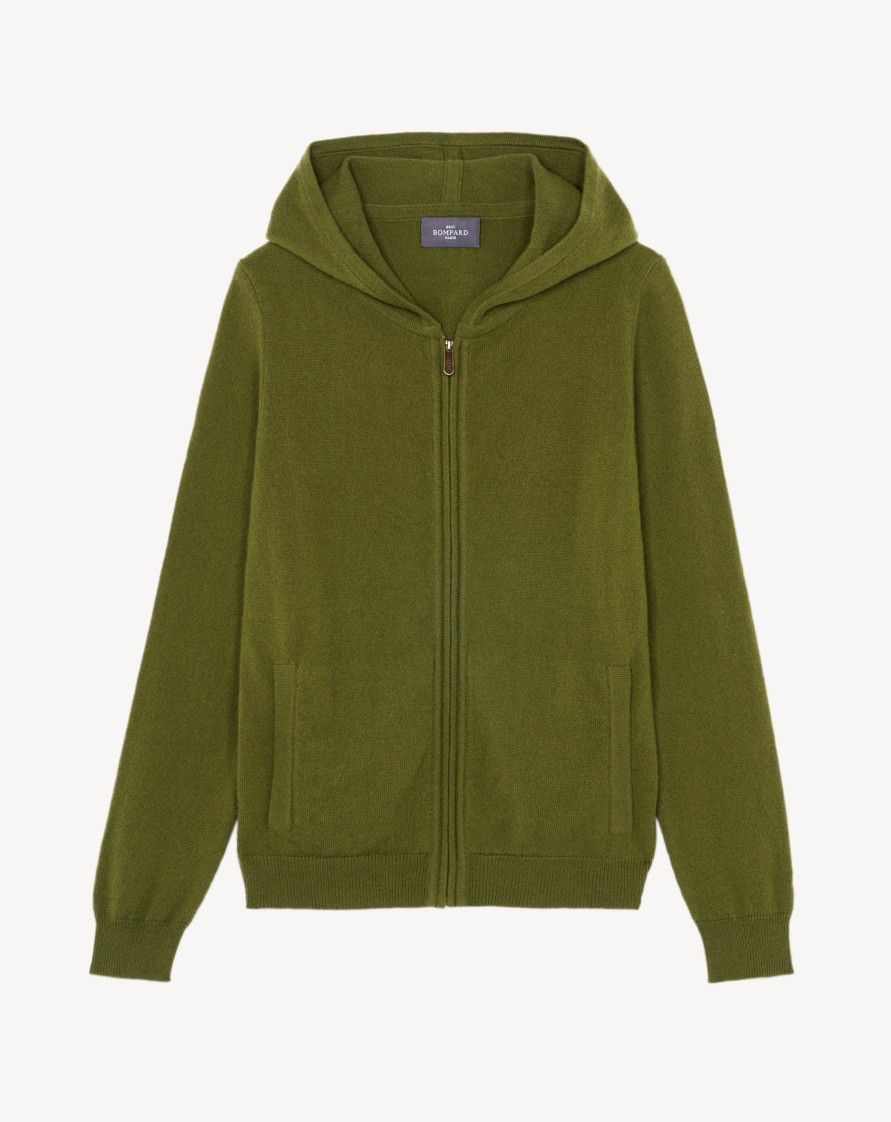 Pull à capuche zippé-SAUGE-100% cachemire