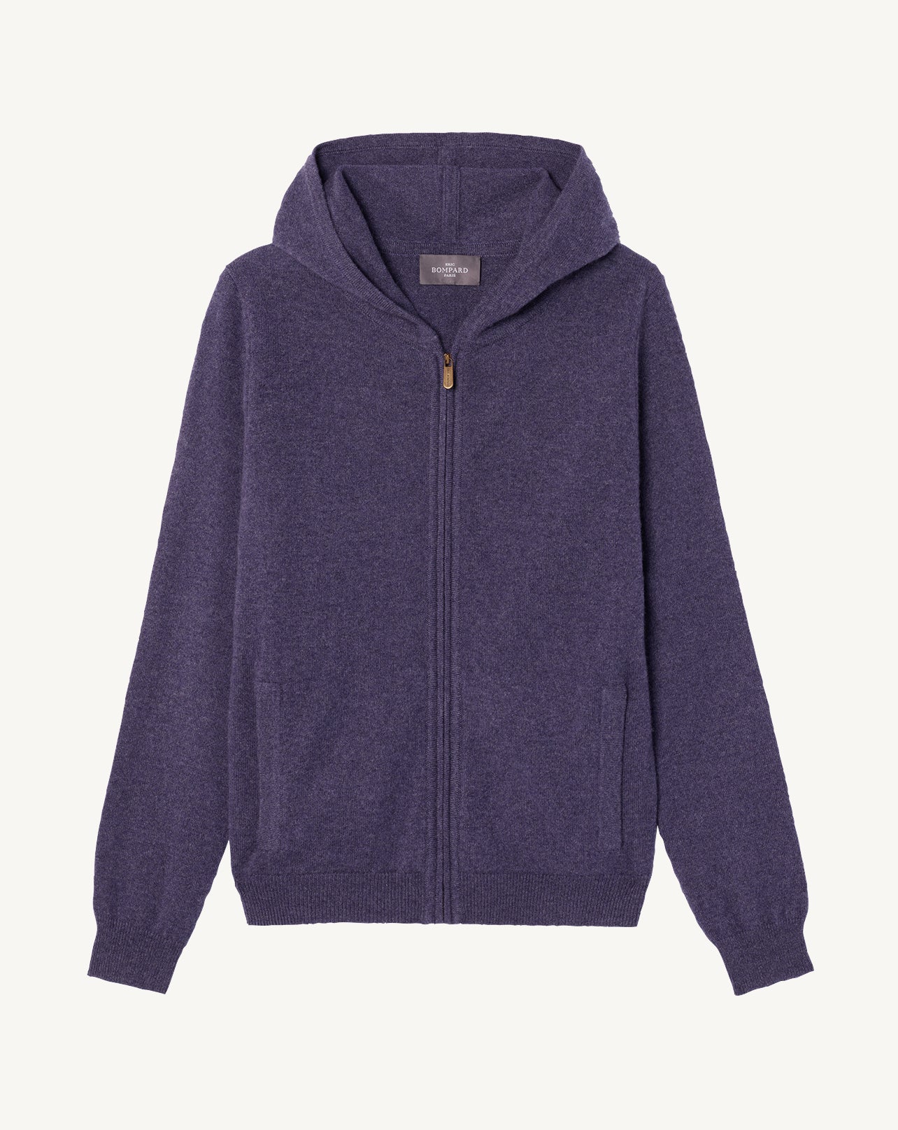 Pull à capuche zippé-IOLITE-100% cachemire