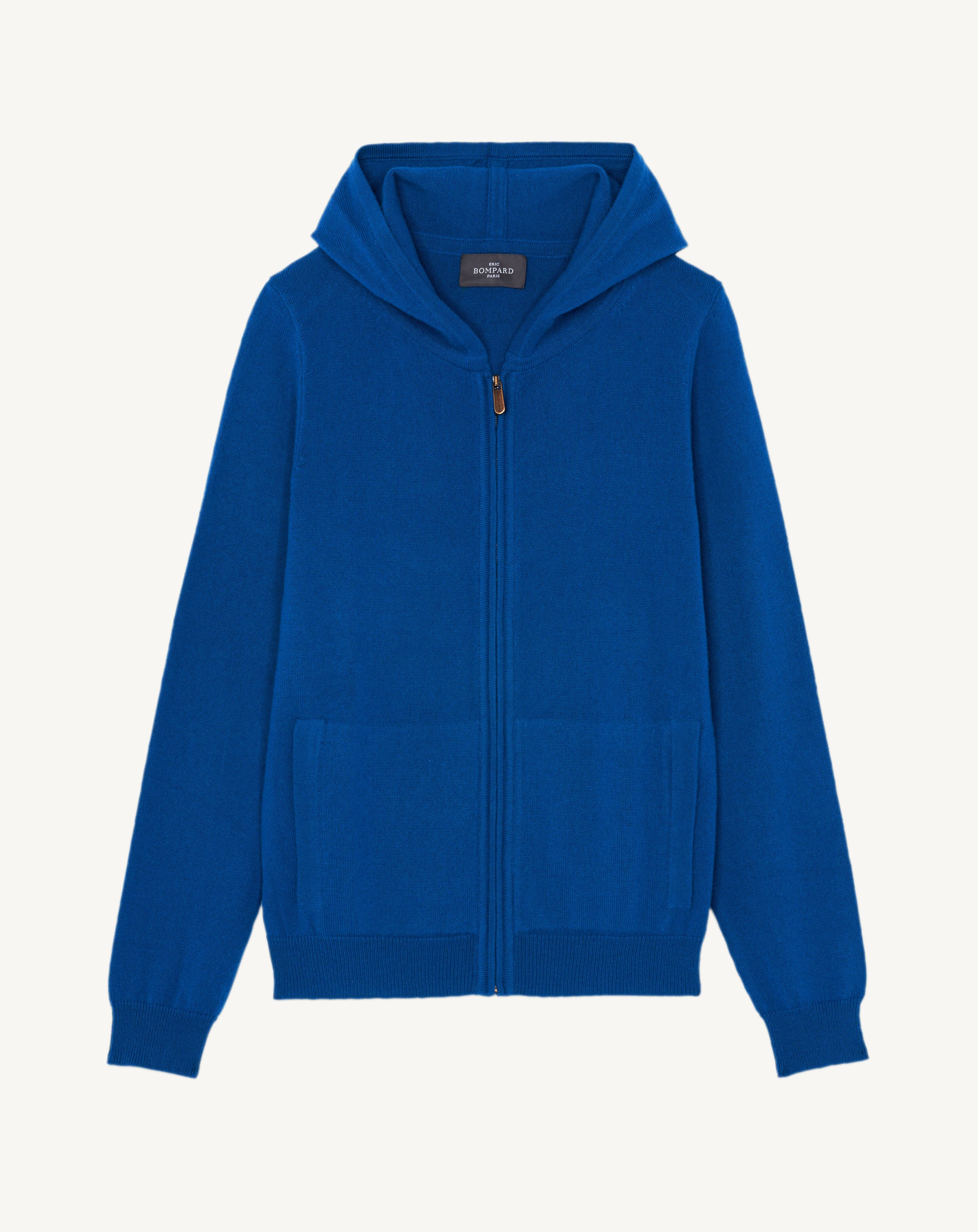 Pull à capuche zippé-ICE-100% cachemire