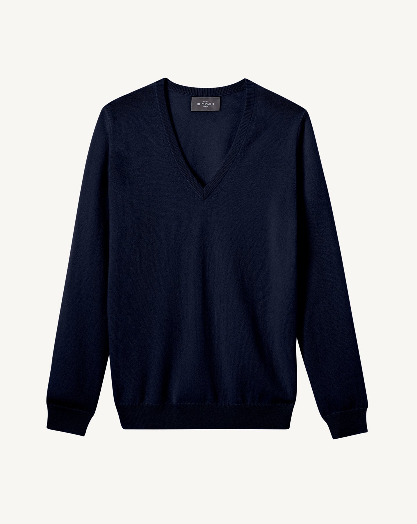 Pull V classique-MARINE-100% CACHEMIRE