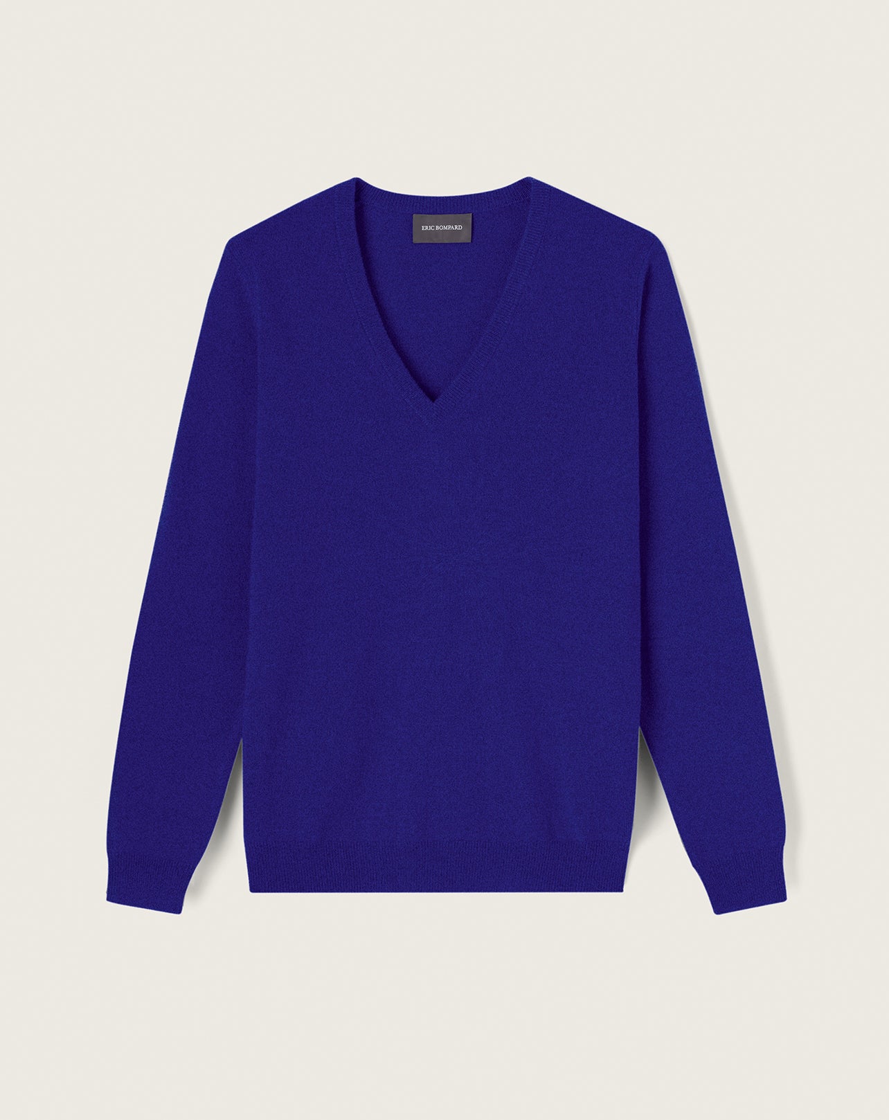 Pull V classique-BLEU ATLANTIDE-100% CACHEMIRE