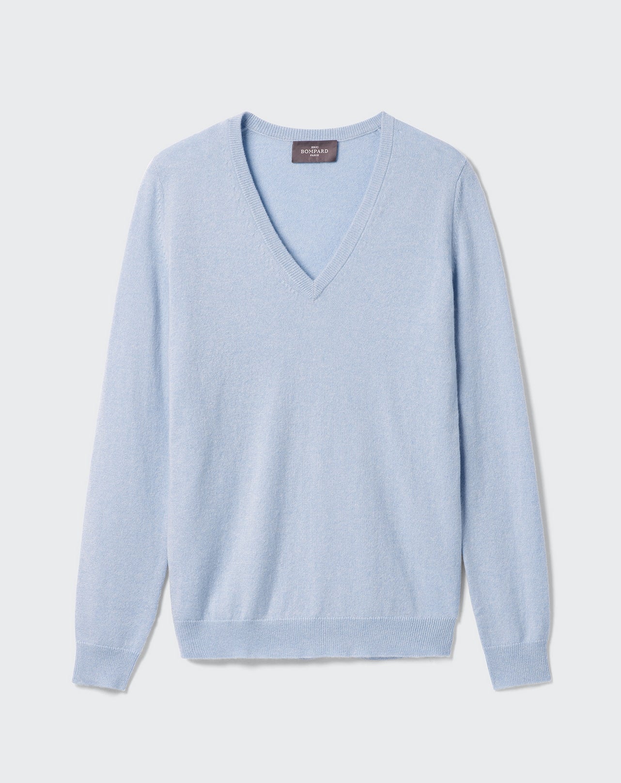 Pull V classique-BLEU RIF-100% CACHEMIRE