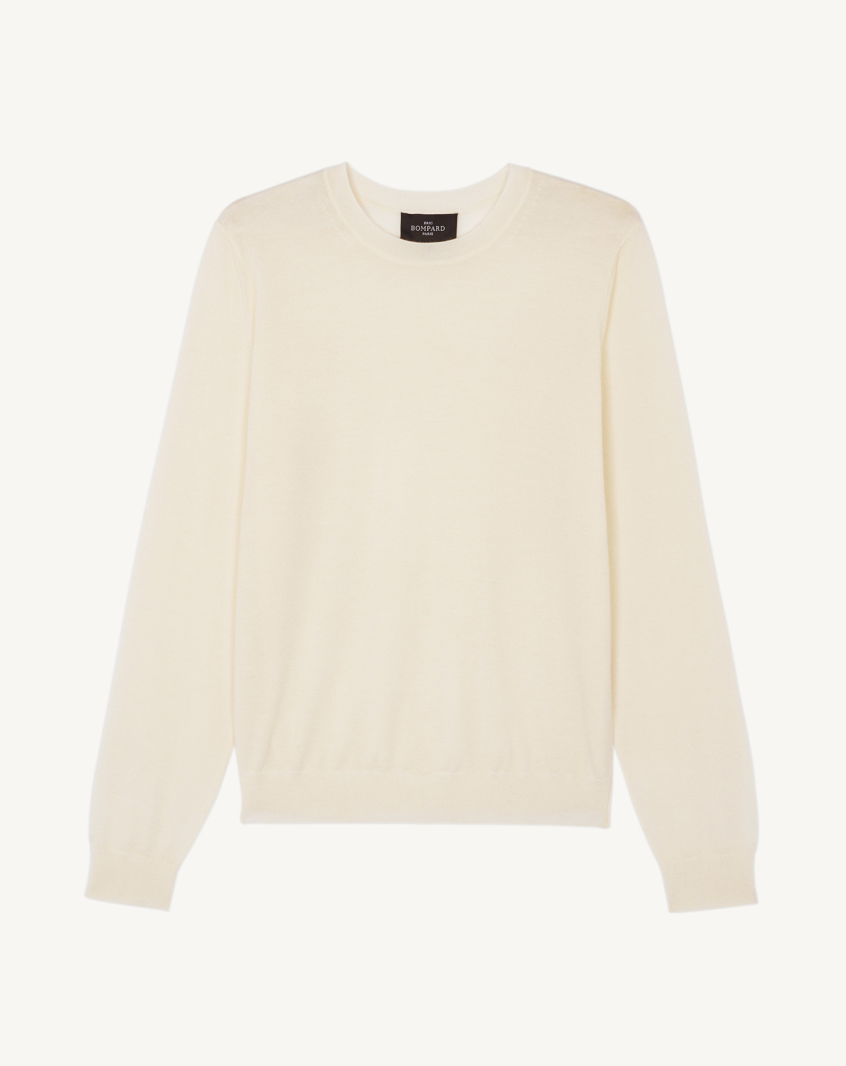 Pull col rond ultrafin-NATUREL-100% cachemire