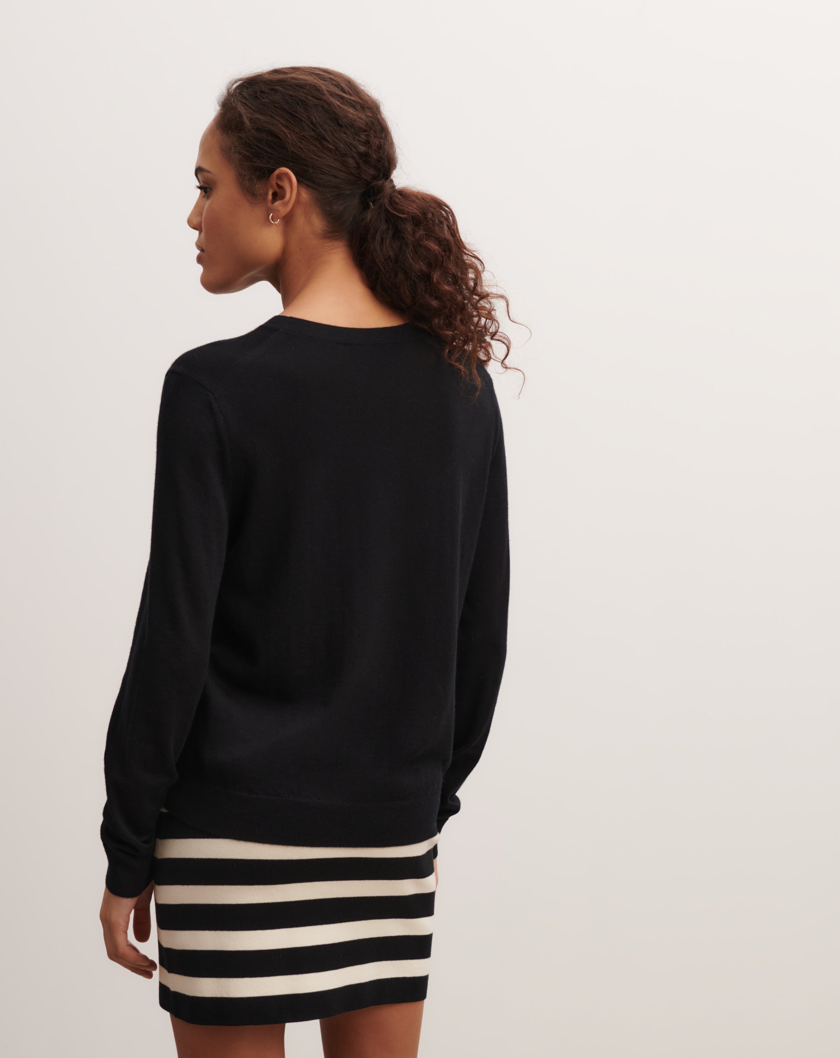 Pull col rond ultrafin-NOIR-100% cachemire