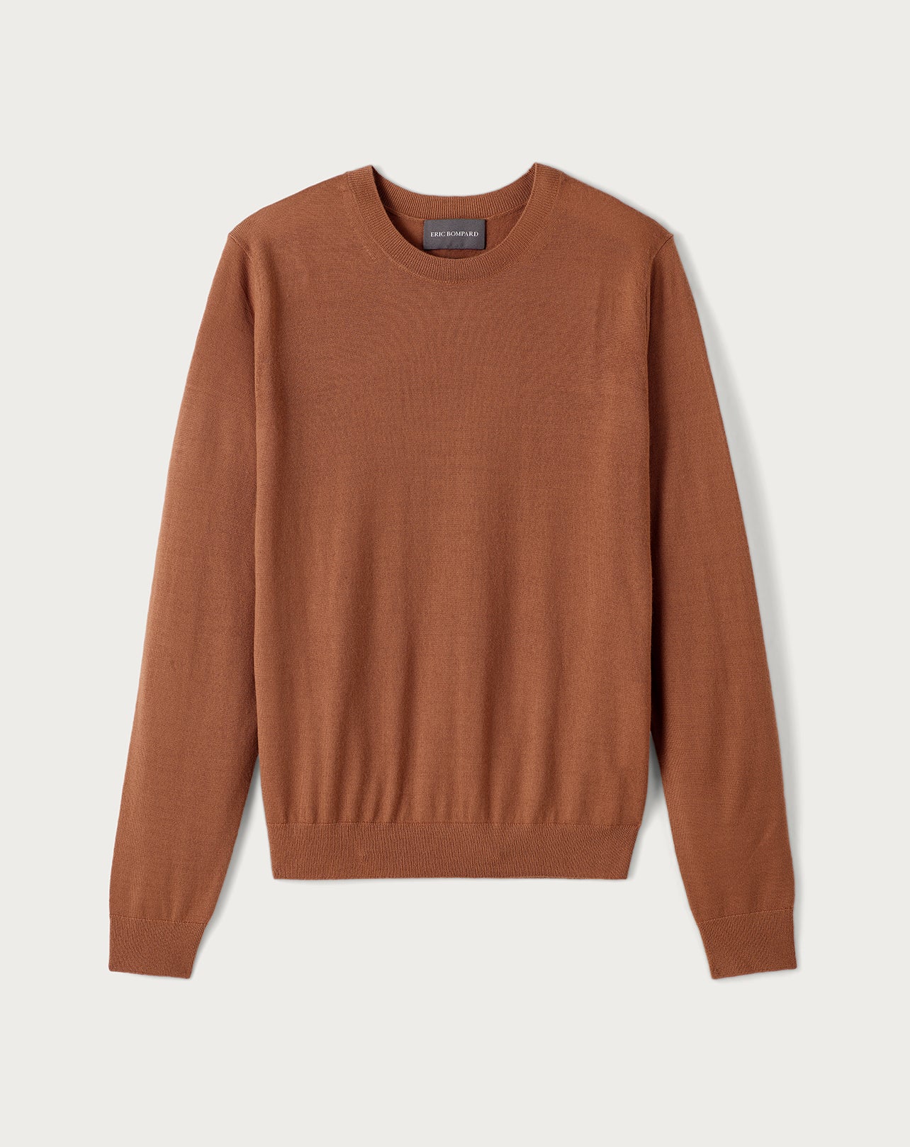 Pull col rond droit ultrafin-VICUNA-100% CACHEMIRE