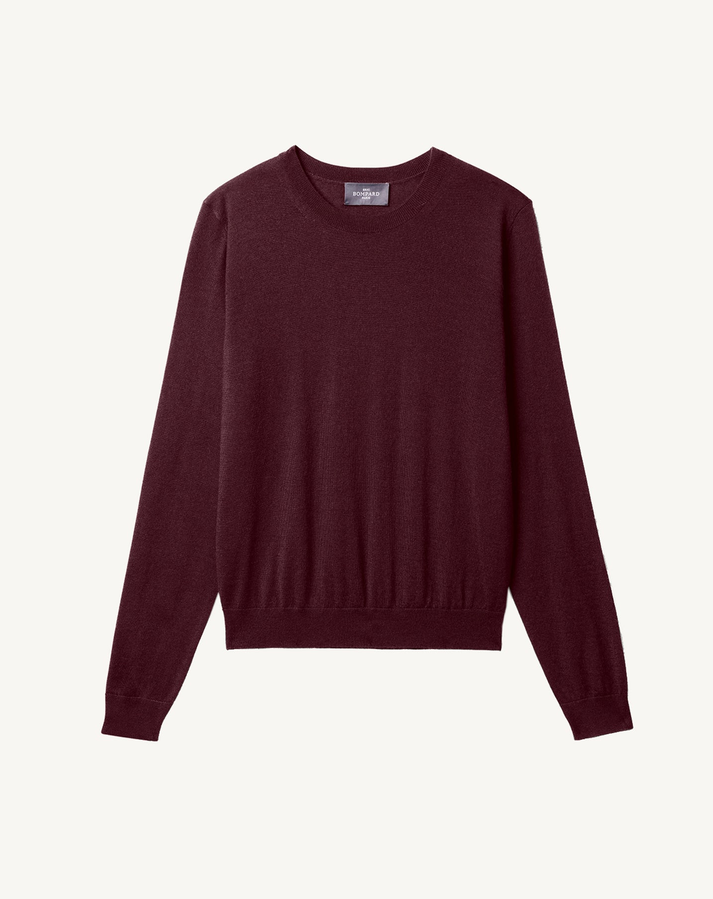 Pull col rond droit ultrafin-PRUNELLIER-100% CACHEMIRE