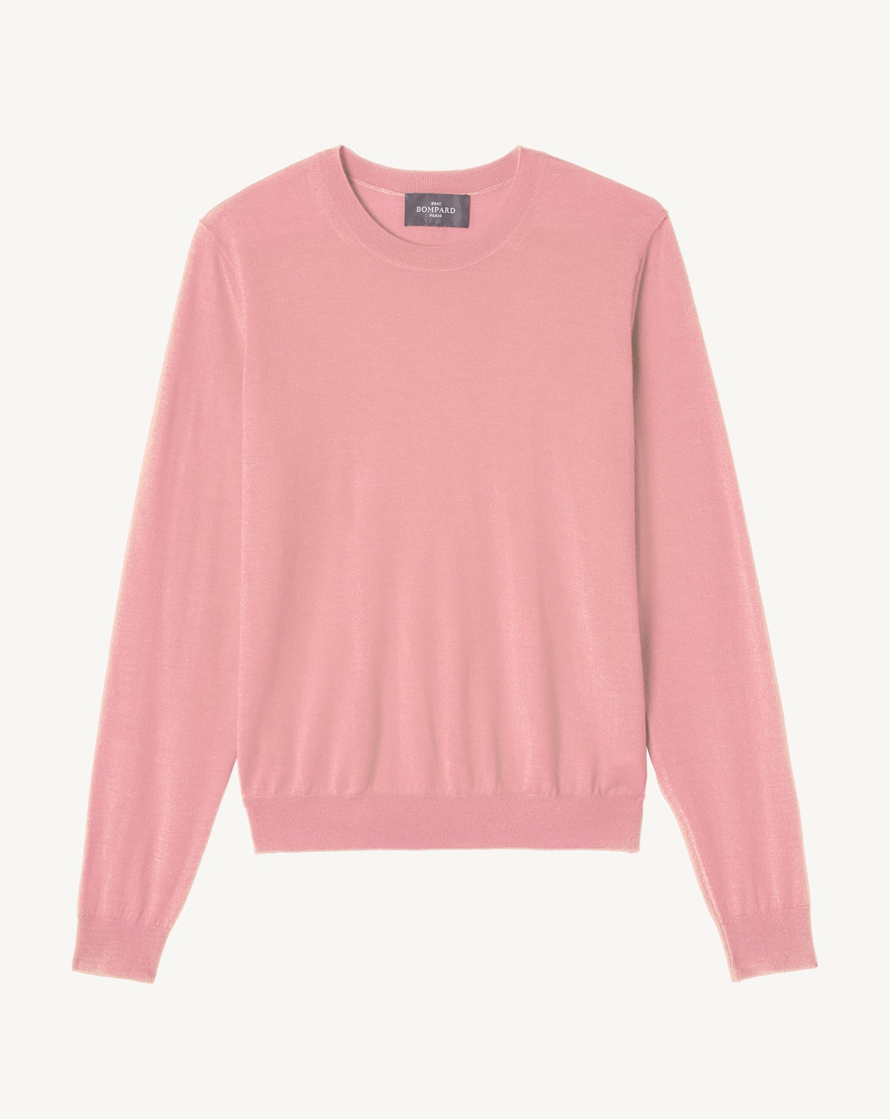 Pull col rond ultrafin-ROSE RETRO-100% cachemire