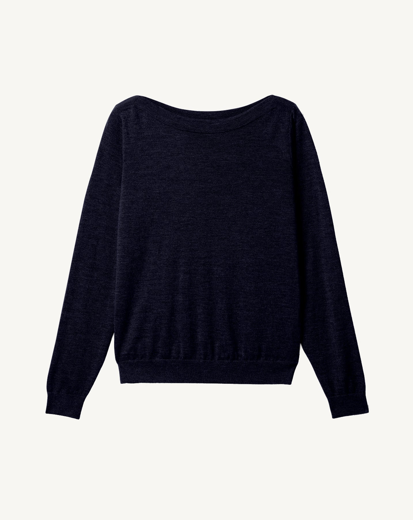 Pull col bateau ultrafin-MARINE-100% CACHEMIRE