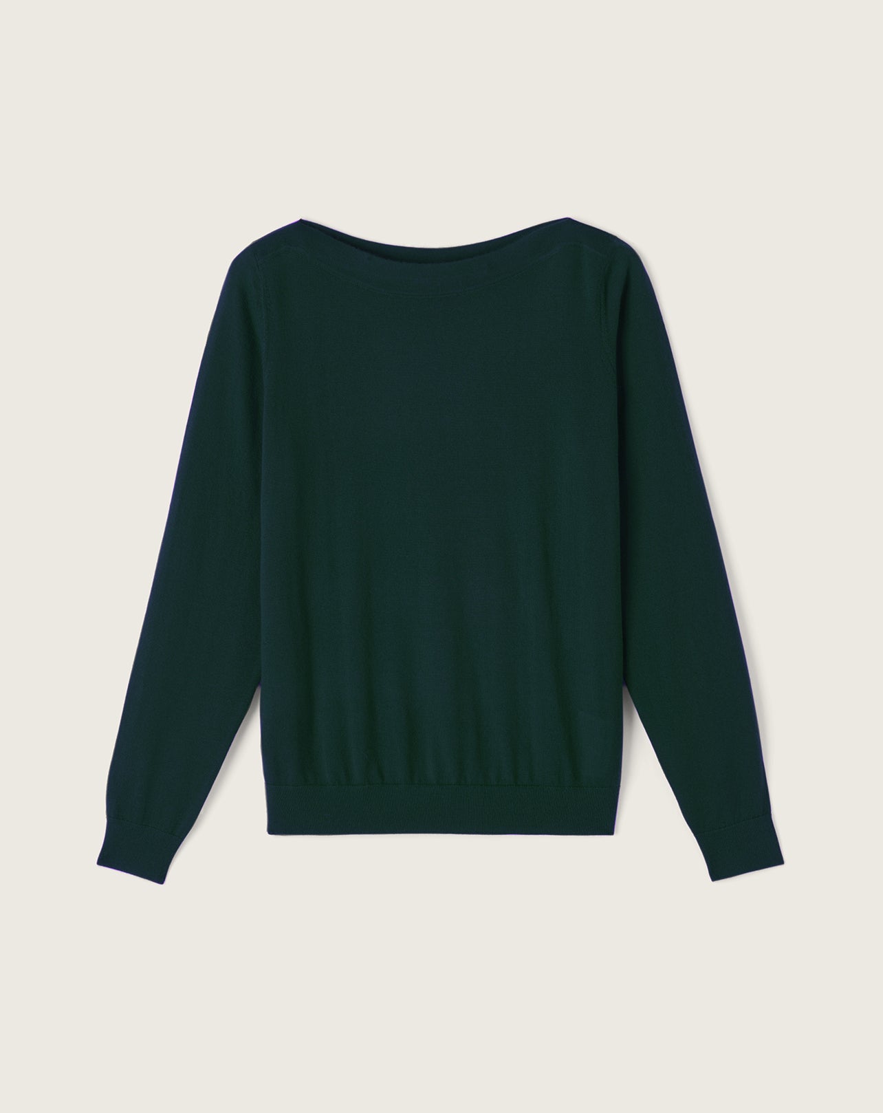 Pull col bateau ultrafin-VERT ZURICH-100% CACHEMIRE