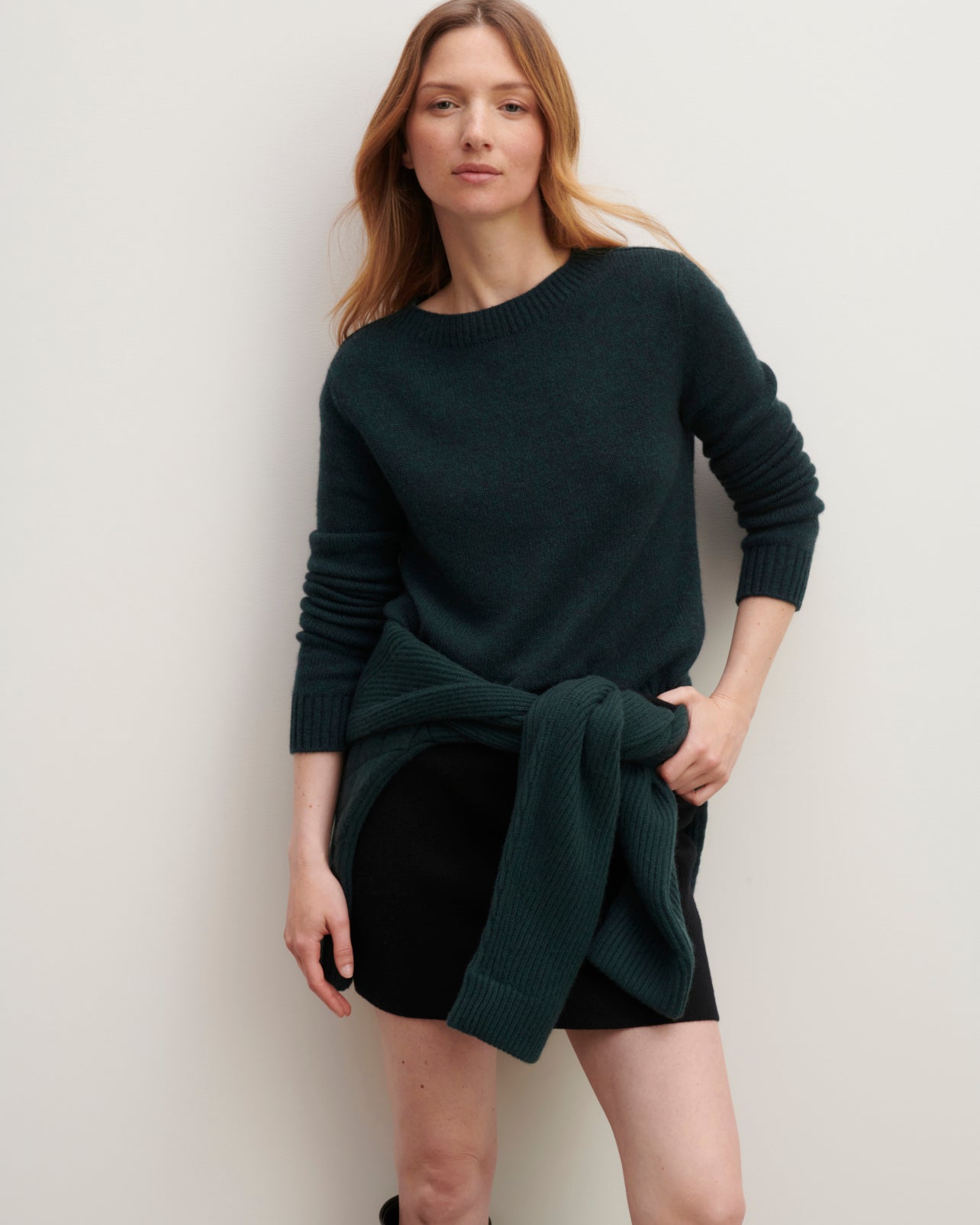 Pull col rond-VERT ASTEROIDE-100% cachemire