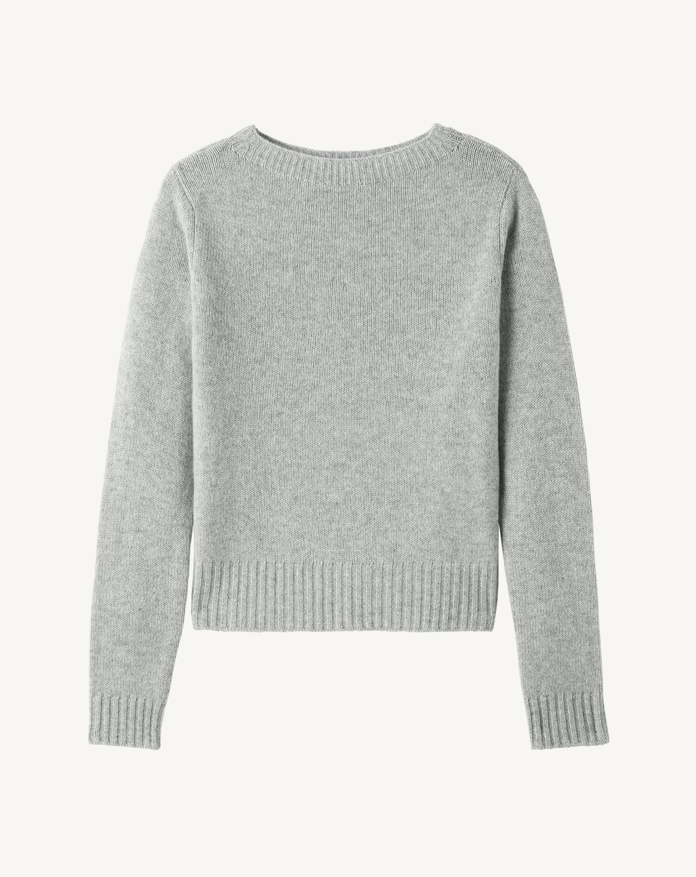 Pull col rond-GRIS ARGENTE-100% cachemire