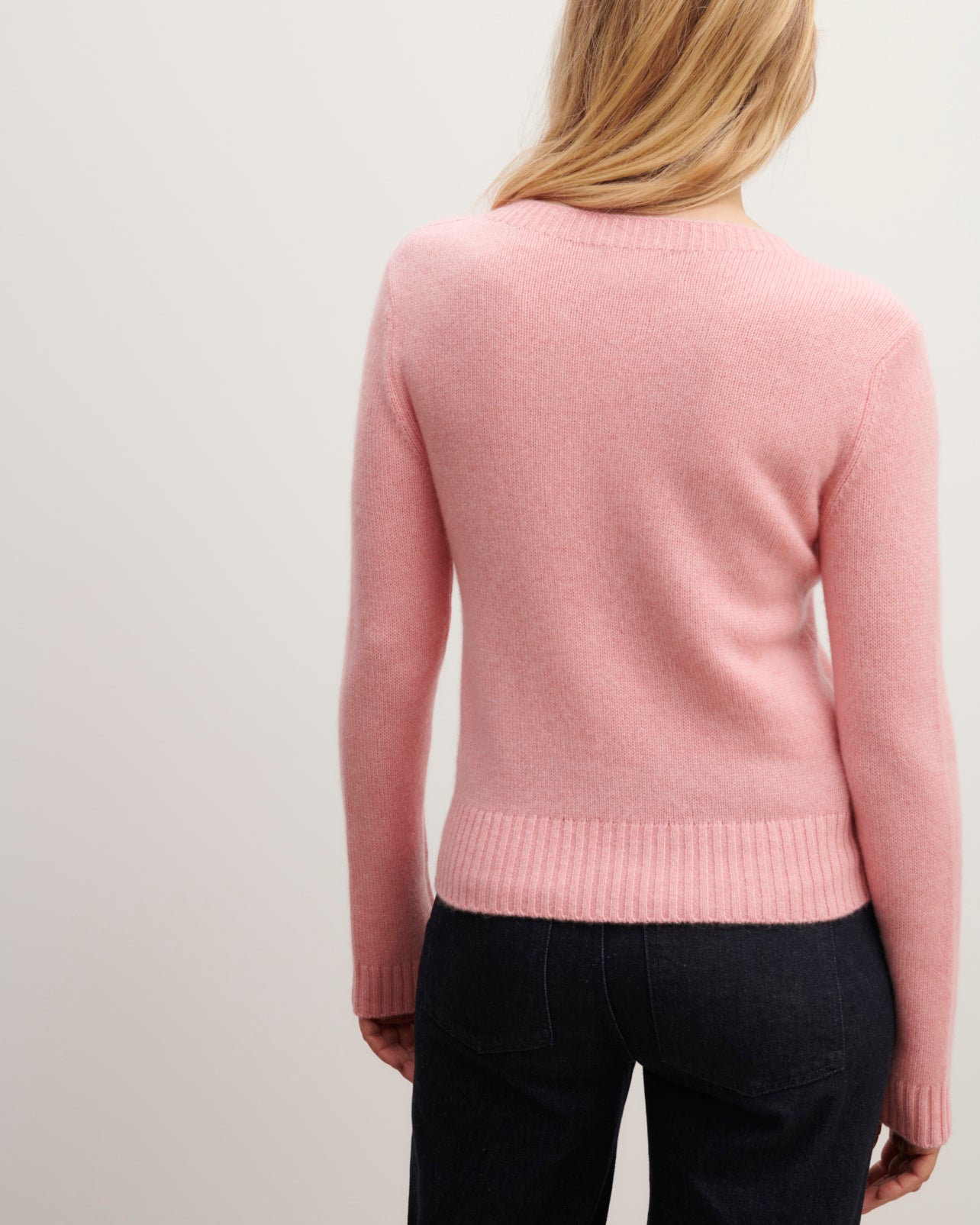 Pull col rond-ROSE RETRO-100% cachemire