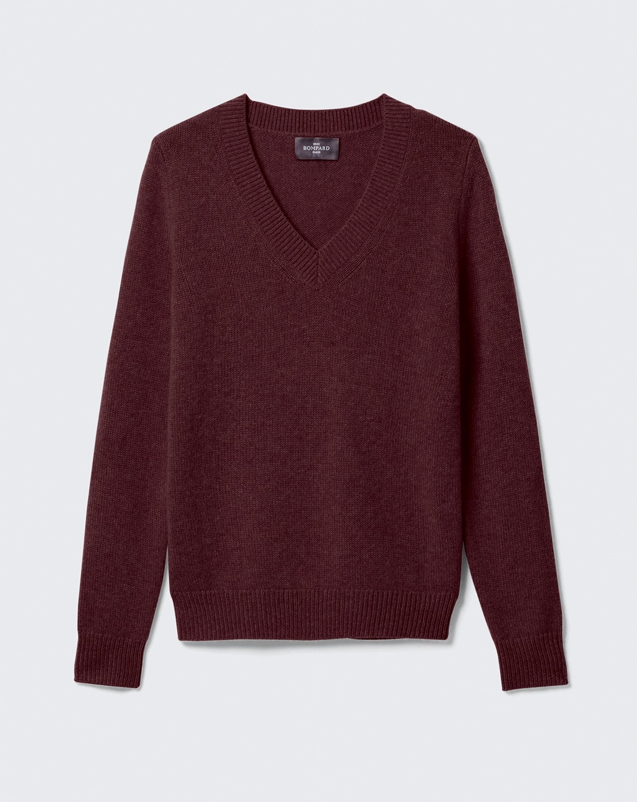 Pull V droit-PRUNELLIER-100% CACHEMIRE