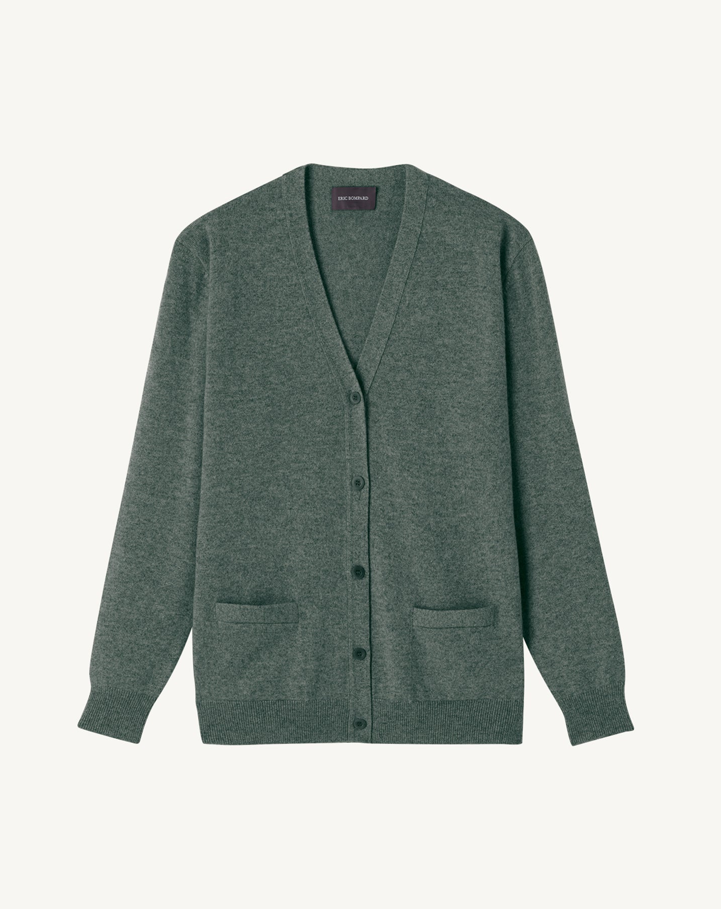 Gilet classique-VERT RIVAGE-100% CACHEMIRE