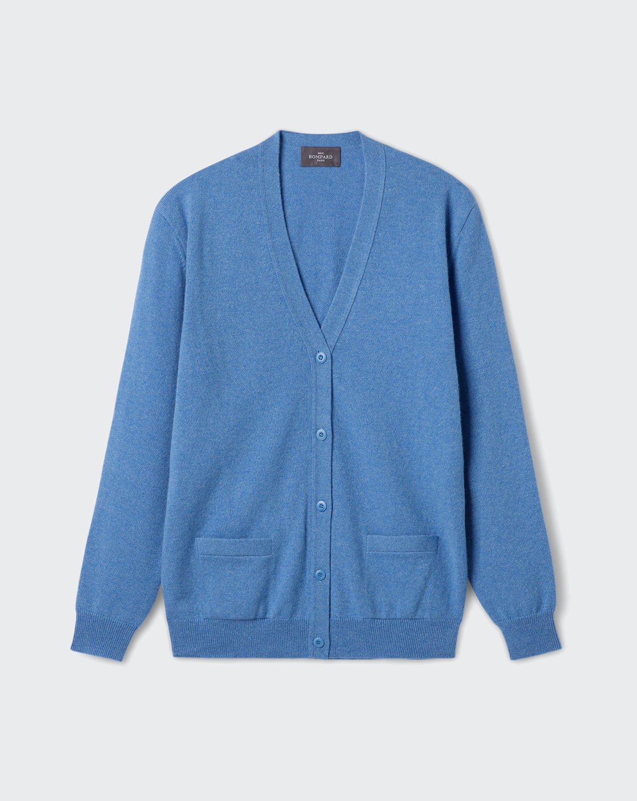 Gilet classique-BLEU KINETIC CHINE-100% CACHEMIRE