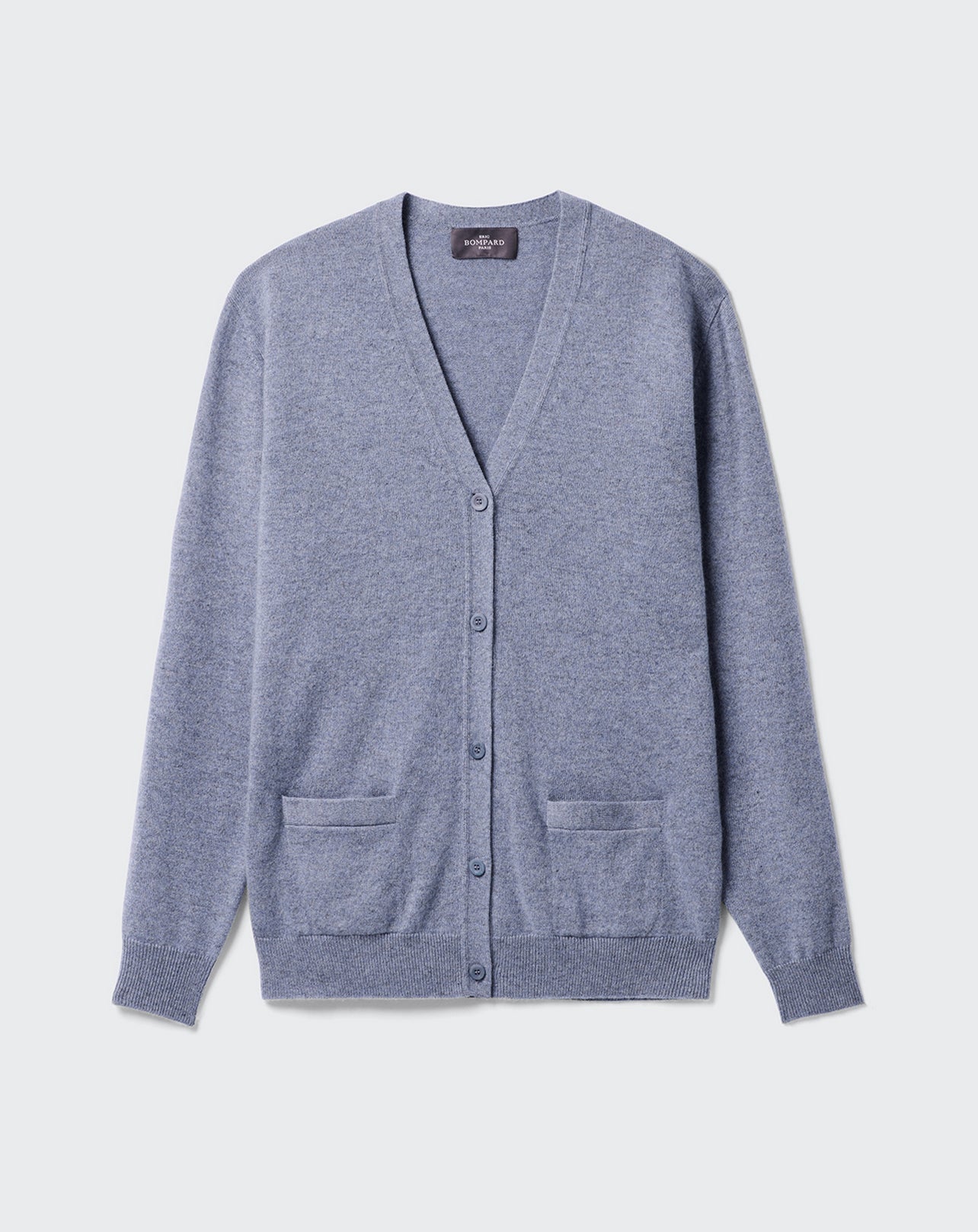 Gilet classique-BLEU MONTAGNE-100% CACHEMIRE