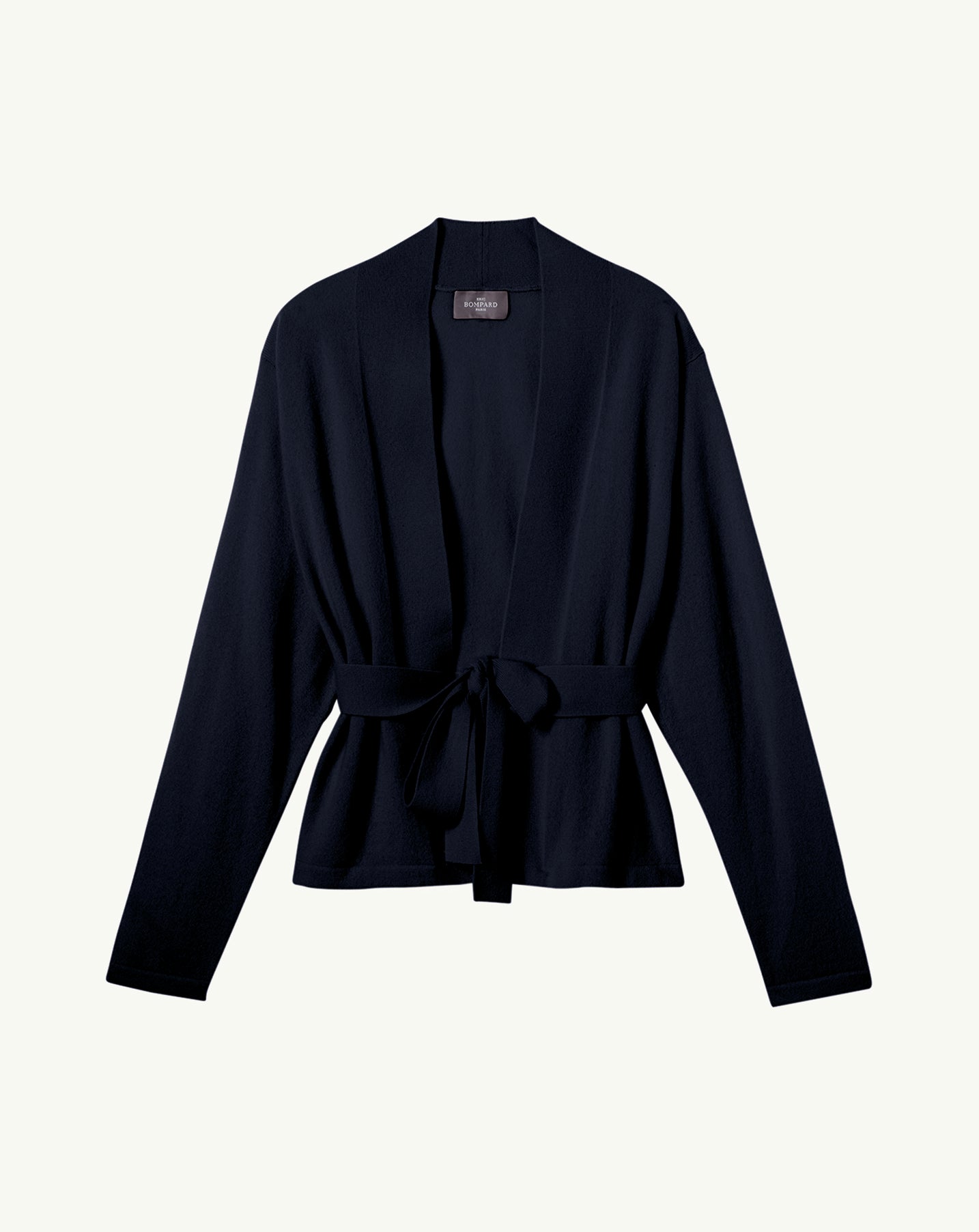 Veste cosy ceinturée-MARINE-100% CACHEMIRE