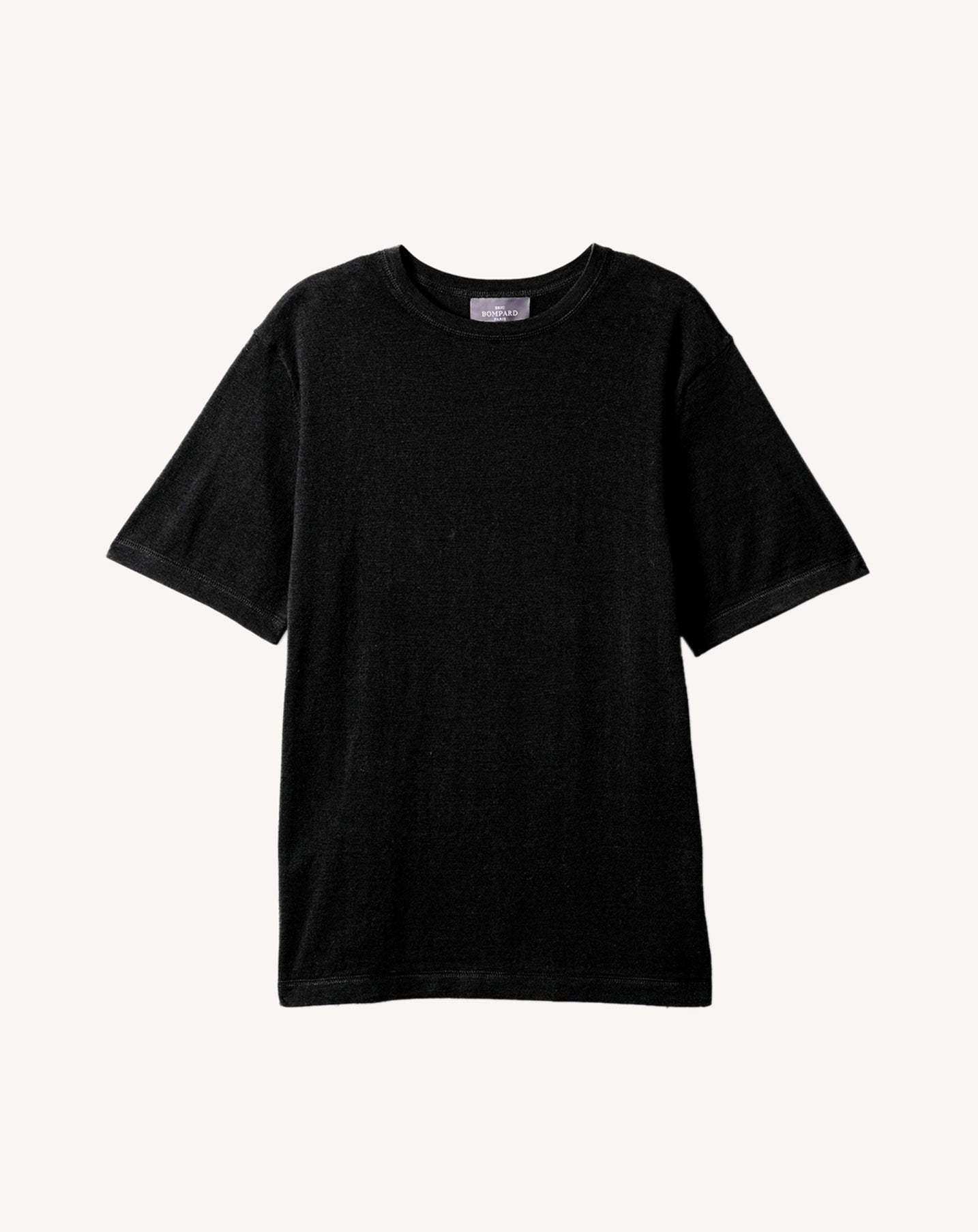 T-shirt ample ultrafin-NOIR-85% PIMA COTON 15% CACHEMIRE