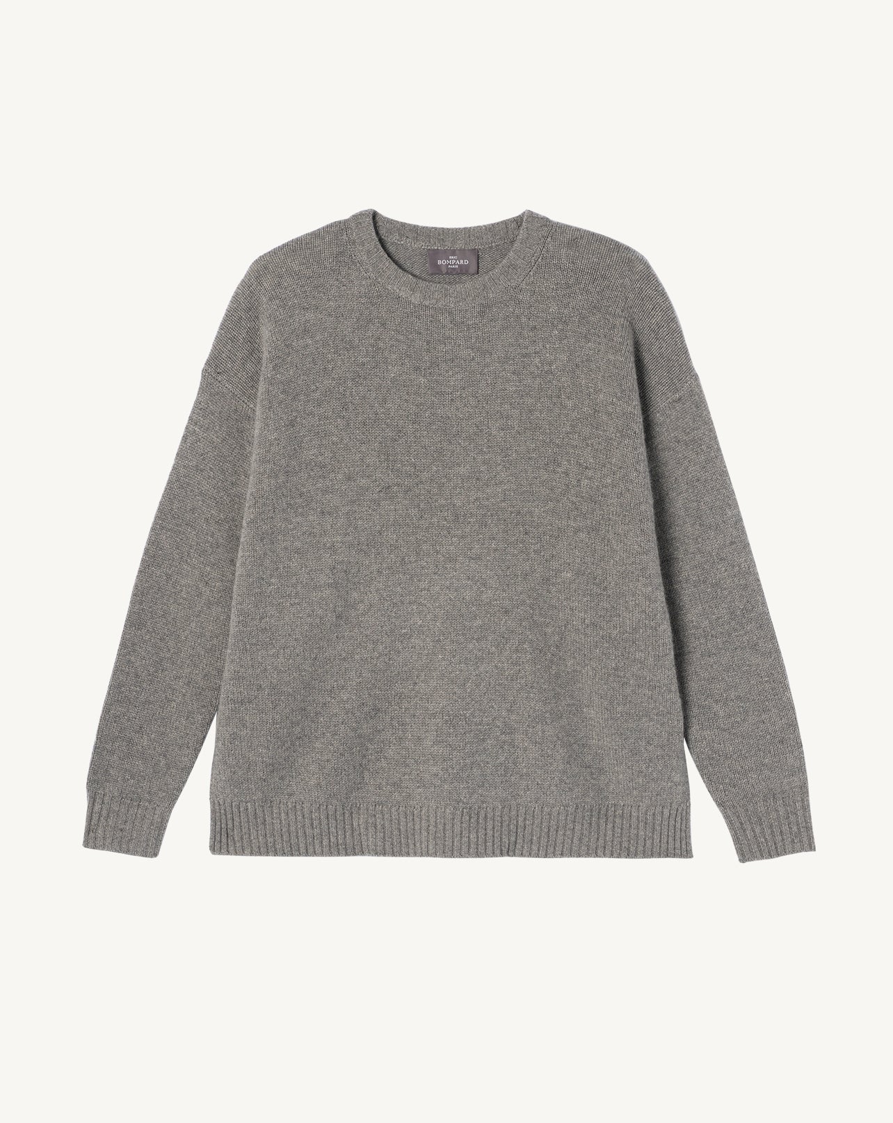 Pull col rond ample-GRIS METEORITE-100% cachemire