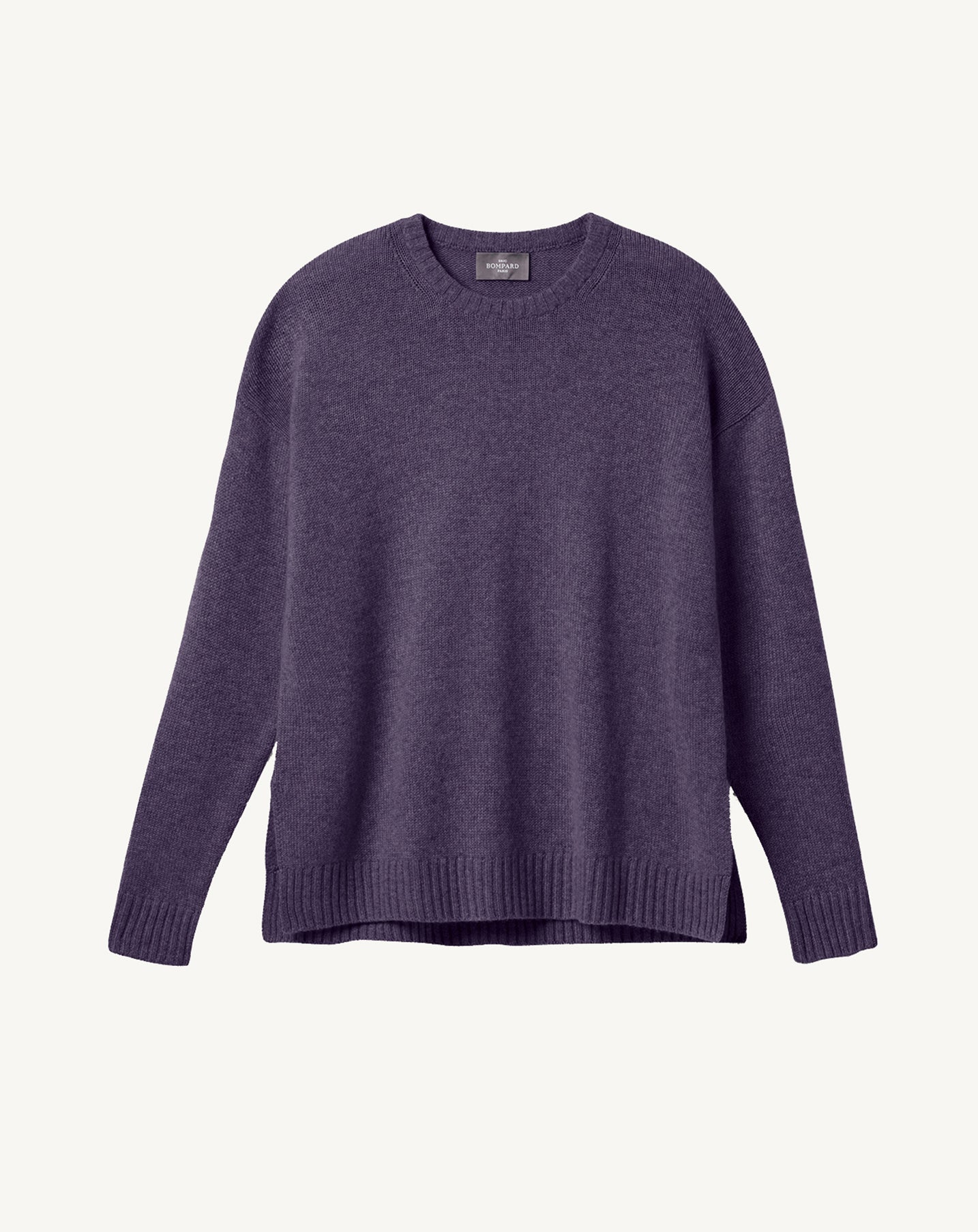 Pull col rond ample-IOLITE-100% CACHEMIRE