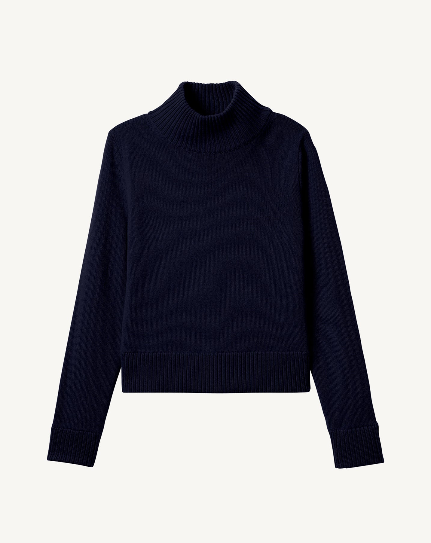 Pull col montant-MARINE-100% CACHEMIRE