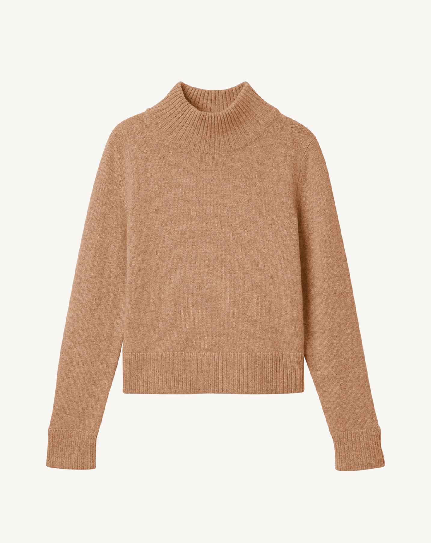 Pull col montant-CARAMEL-100% CACHEMIRE