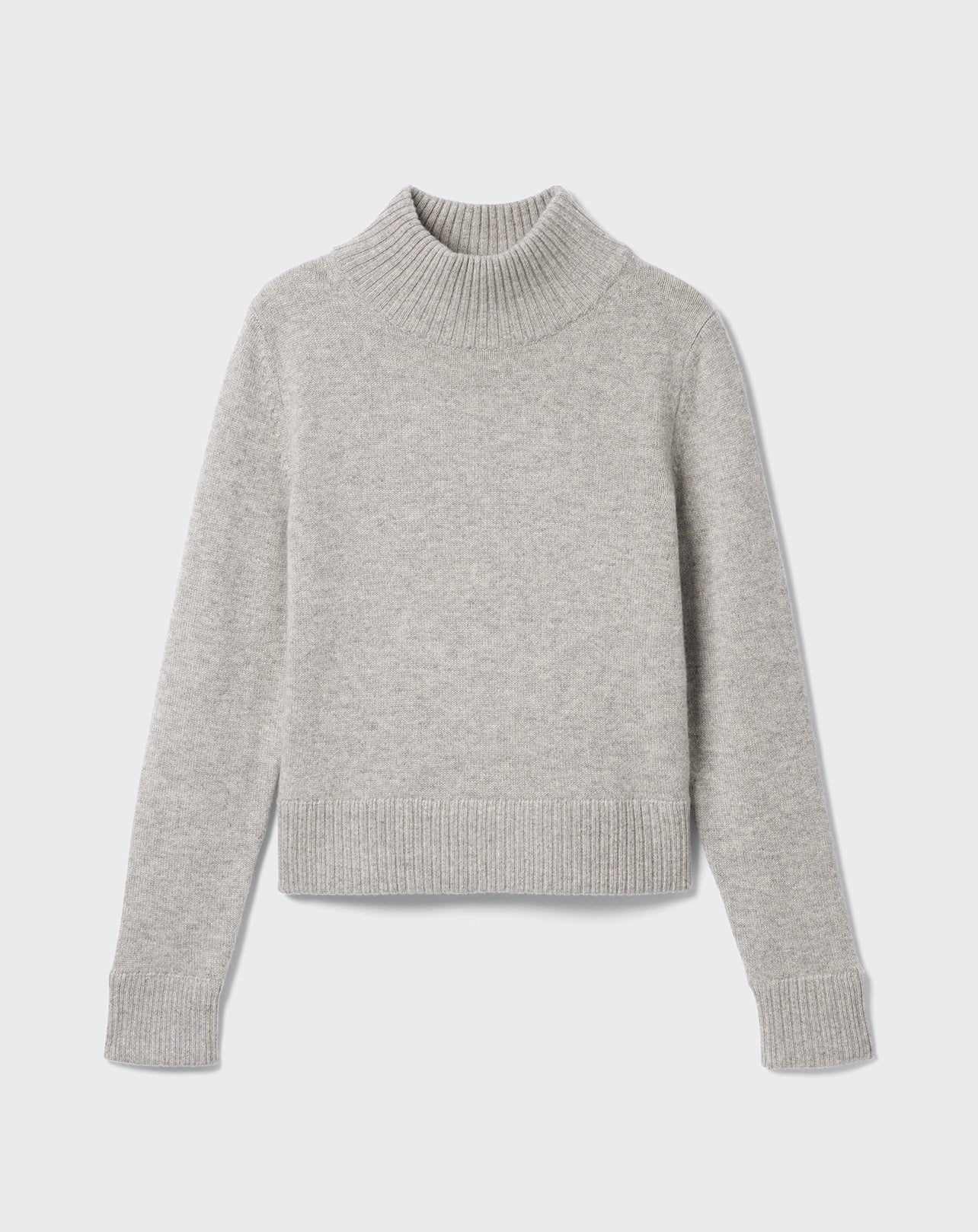 Pull col montant-GRIS ARGENTE-100% CACHEMIRE