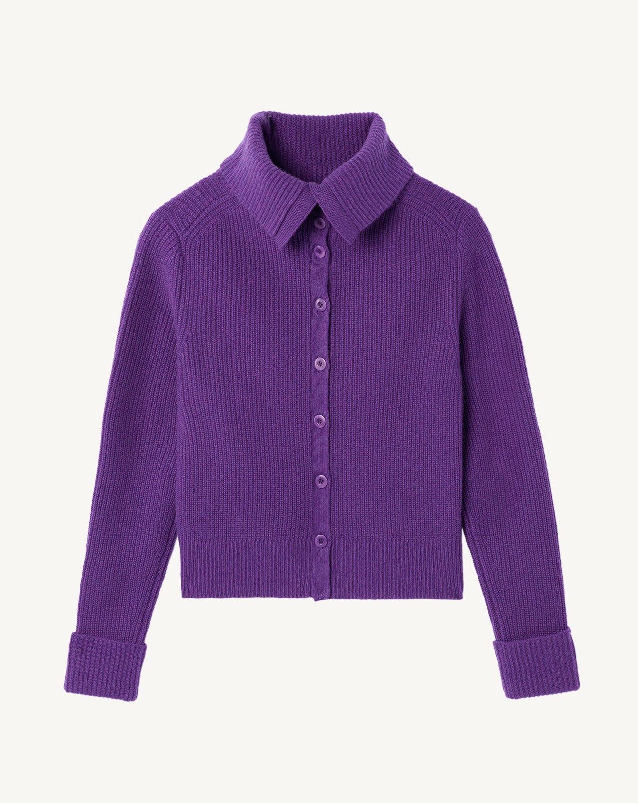 Pull col roulé boutonné-VANDA-100% cachemire