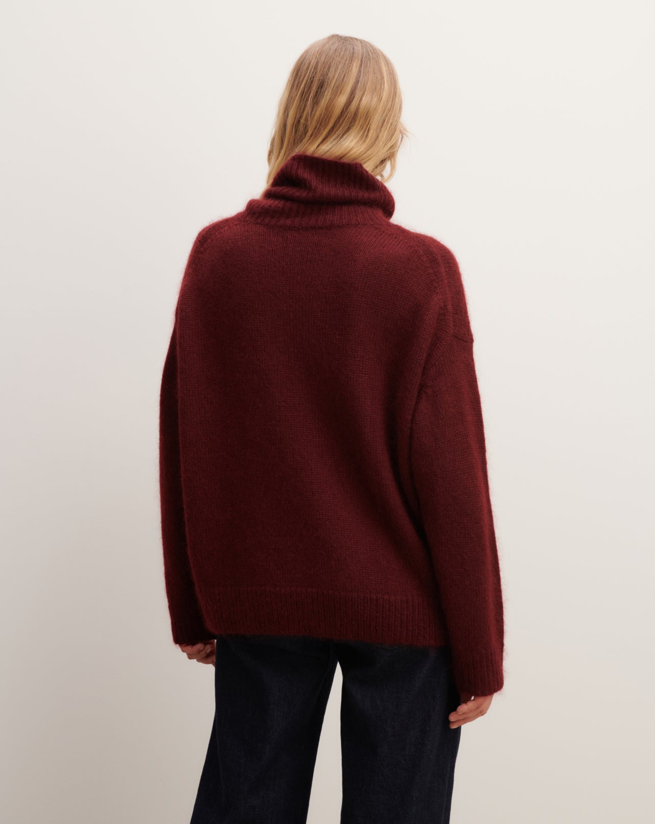 Oversize mohair turtleneck pullover