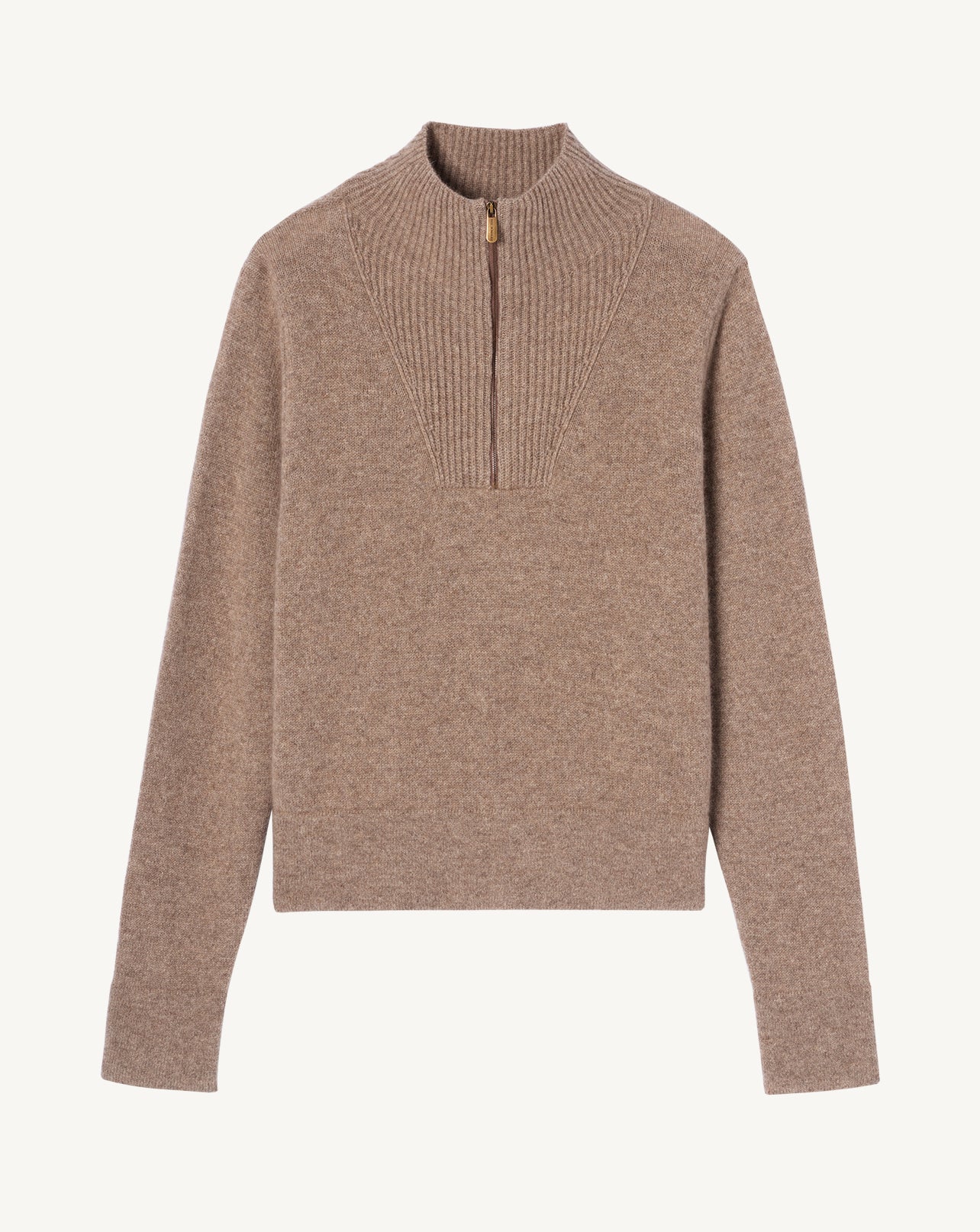 Pull col camionneur-TAUPE-50% cachemire 50% yak