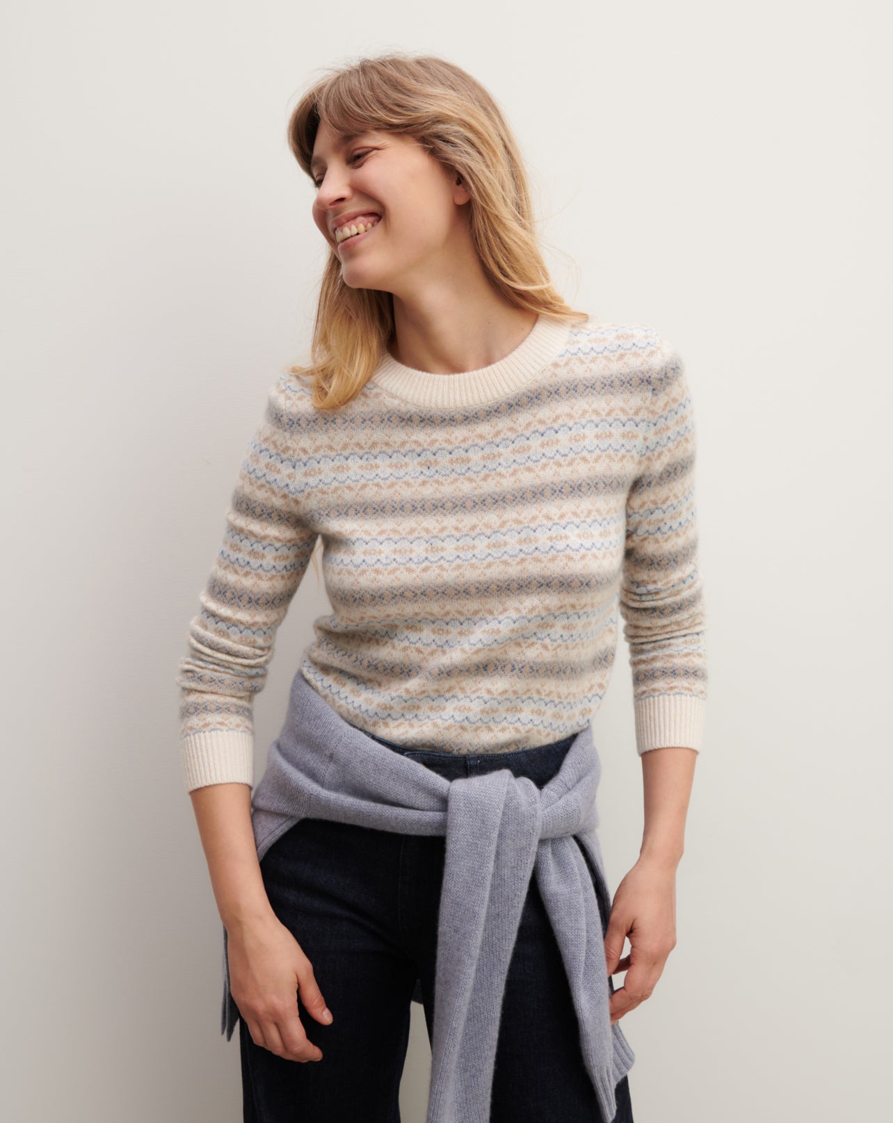 Pull col rond fairisle-AVOINE-100% cachemire