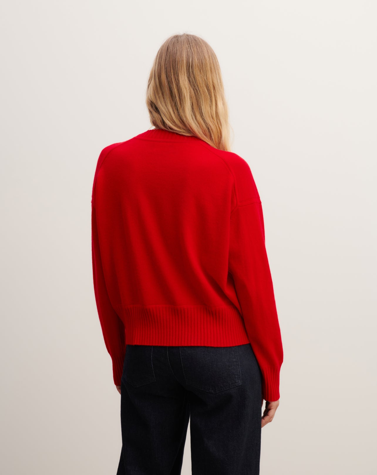 Pull col rond oversized-ROUGE GORGE-70% cachemire 30% soie