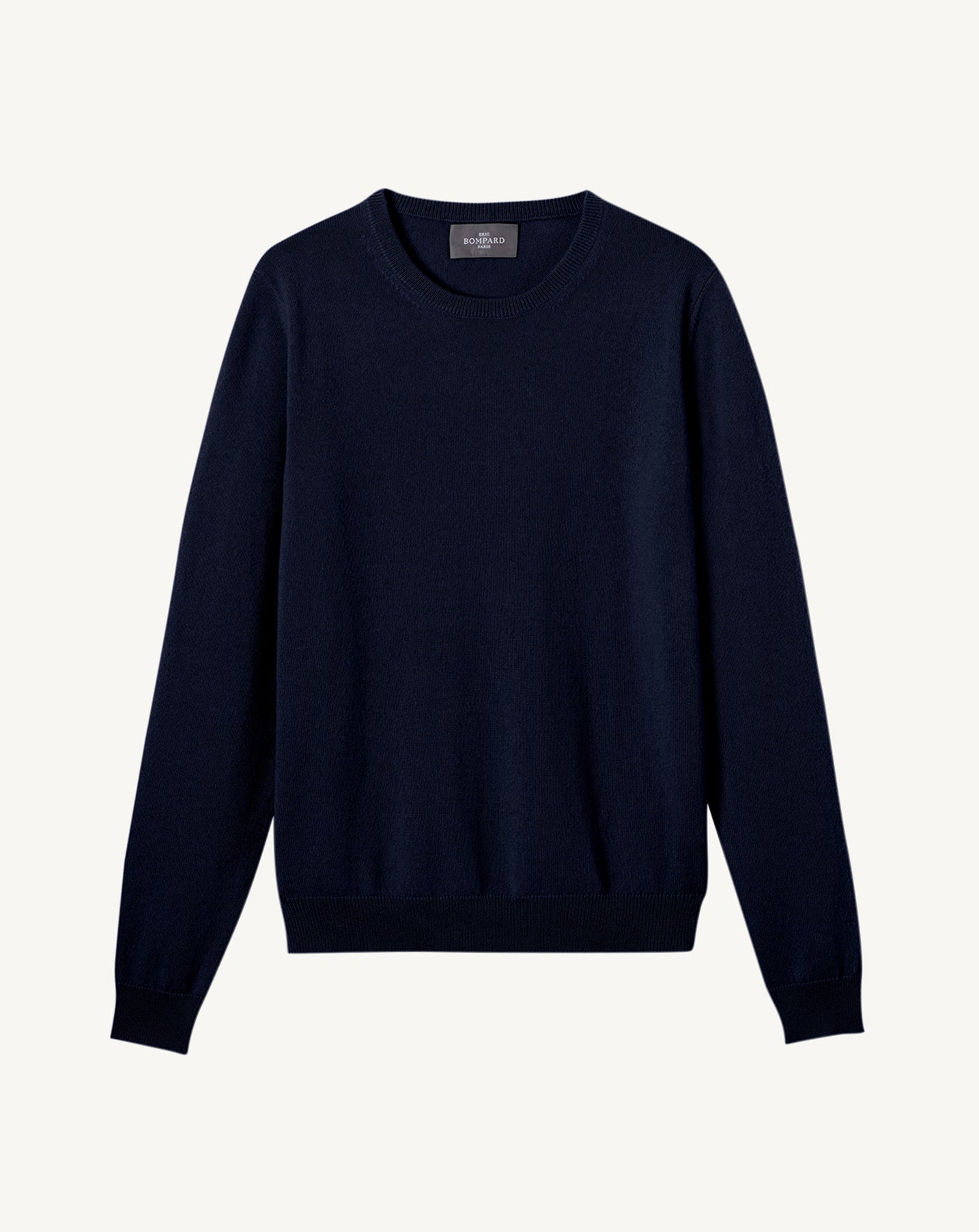 Pull col rond classique-MARINE-100% CACHEMIRE