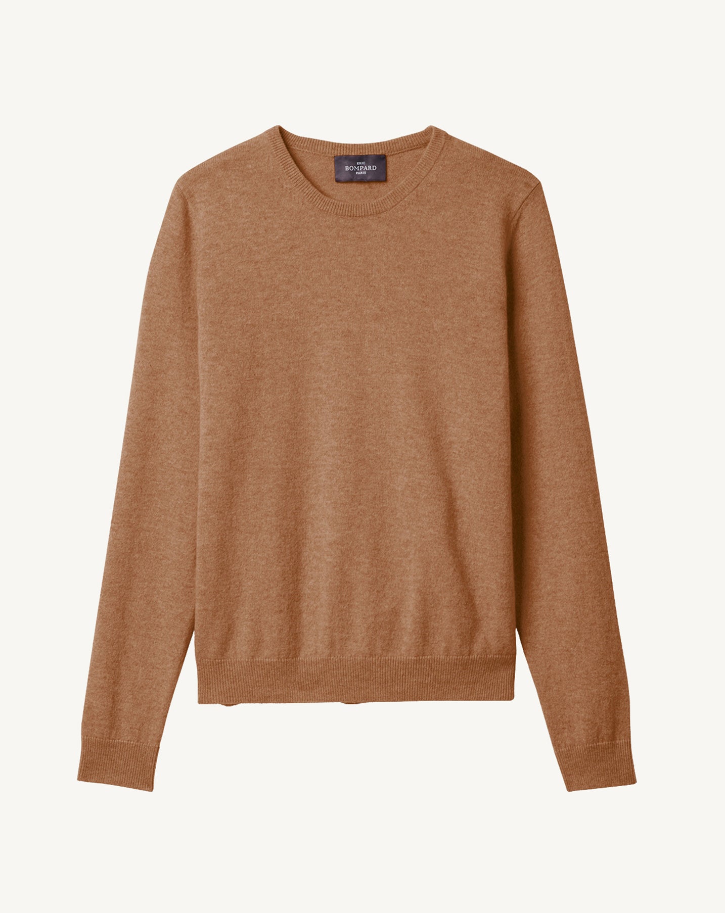 Pull col rond classique-CARAMEL-100% CACHEMIRE