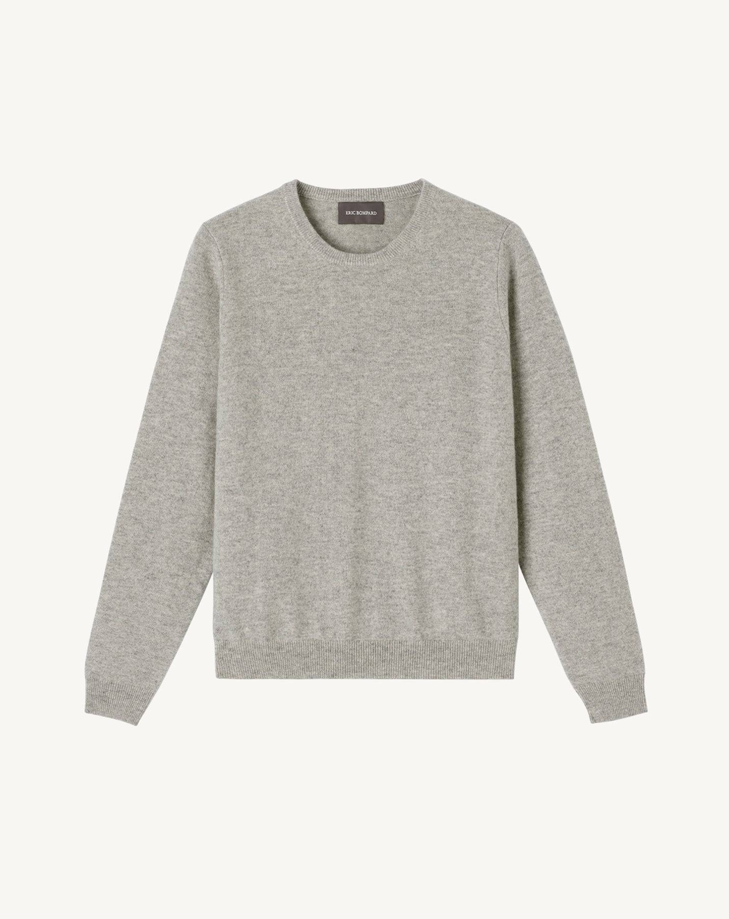 Pull col rond classique-GRIS ARGENTE-100% cachemire