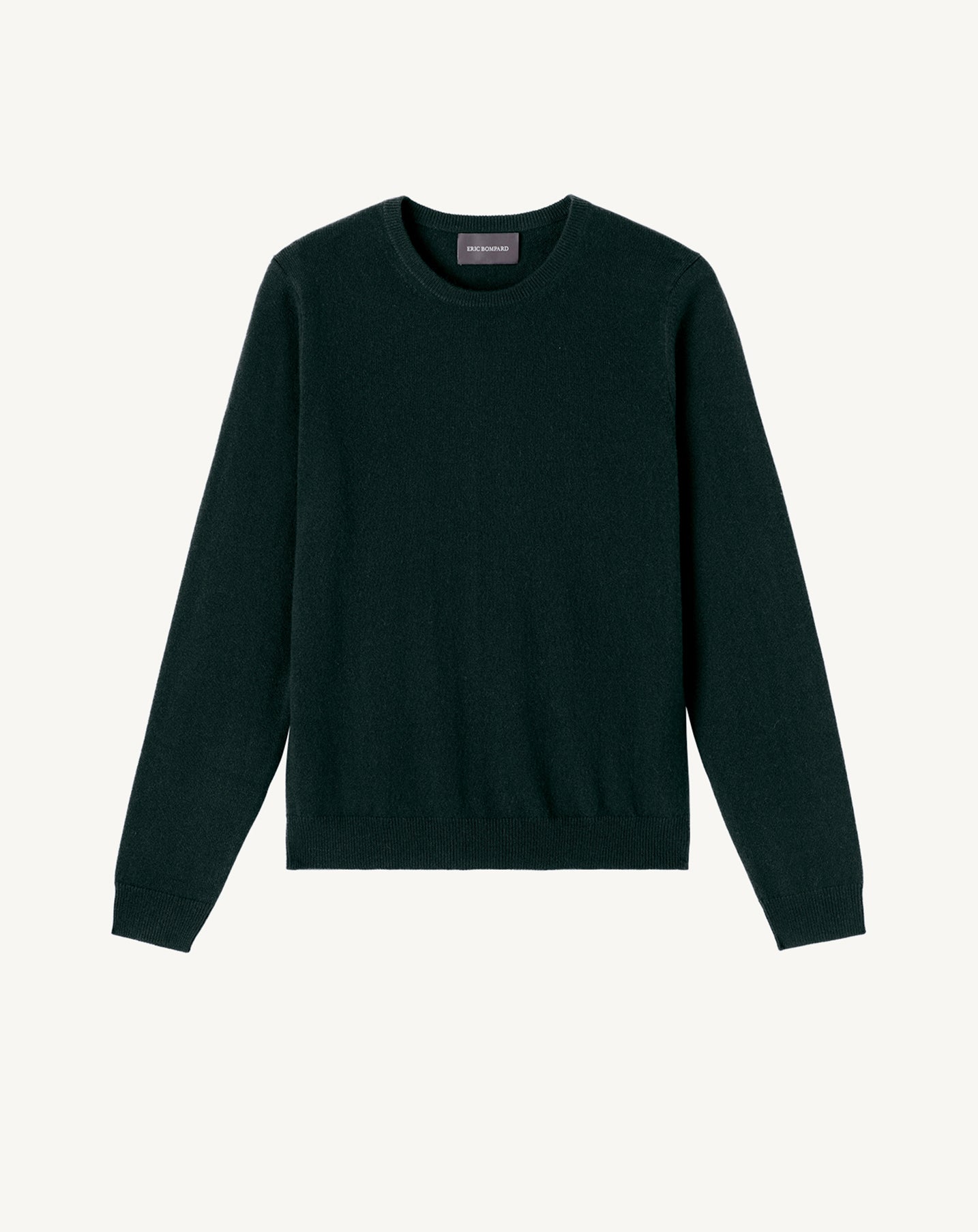 Pull col rond classique-VERT ZURICH-100% cachemire