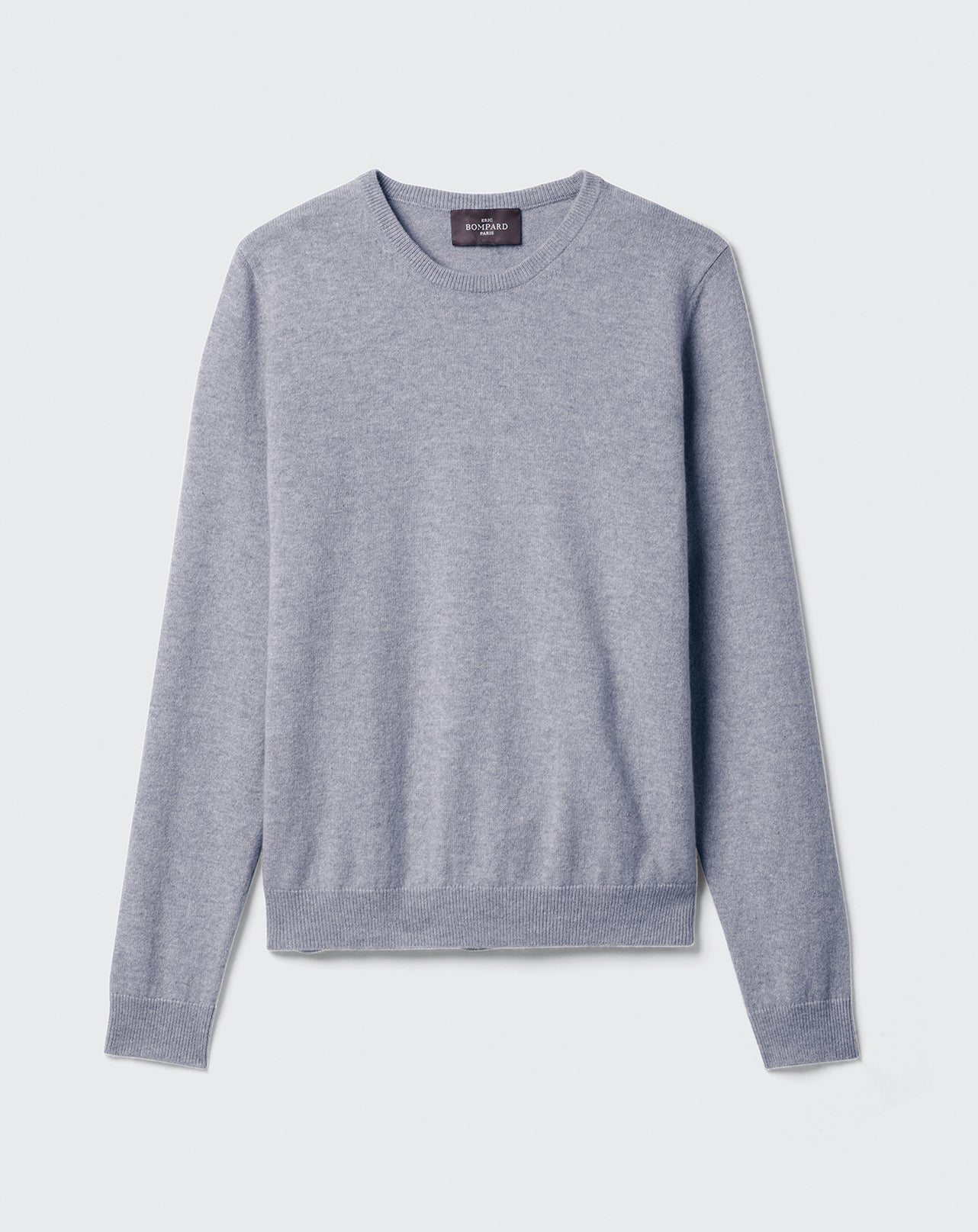 Pull col rond classique-BLEU MONTAGNE-100% CACHEMIRE