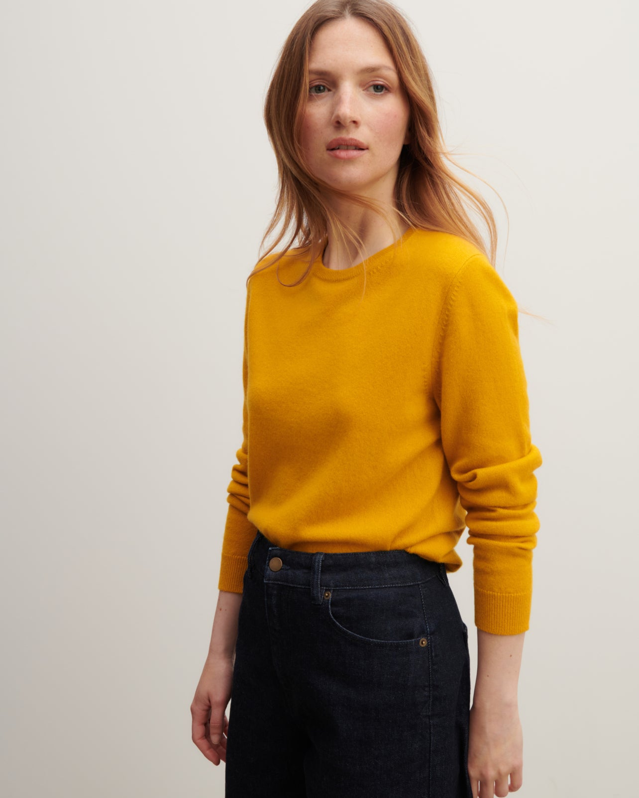 Pull col rond classique-GINKGO-100% cachemire