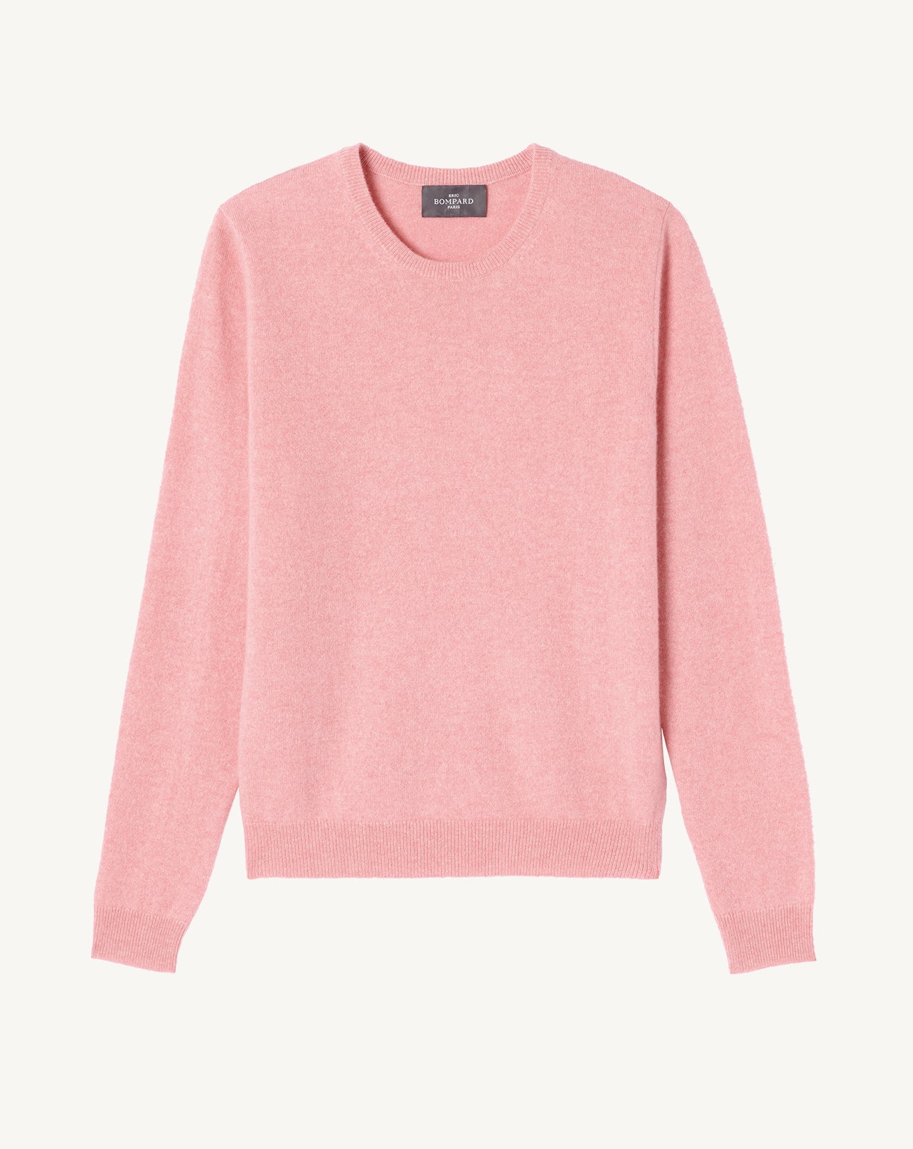 Pull col rond classique-ROSE RETRO-100% cachemire