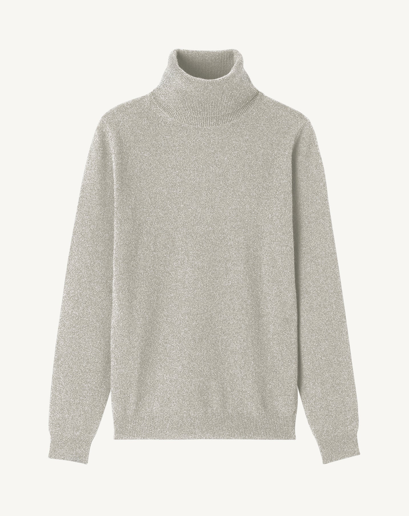 Pull col roulé classique-GRIS ARGENTE-100% CACHEMIRE