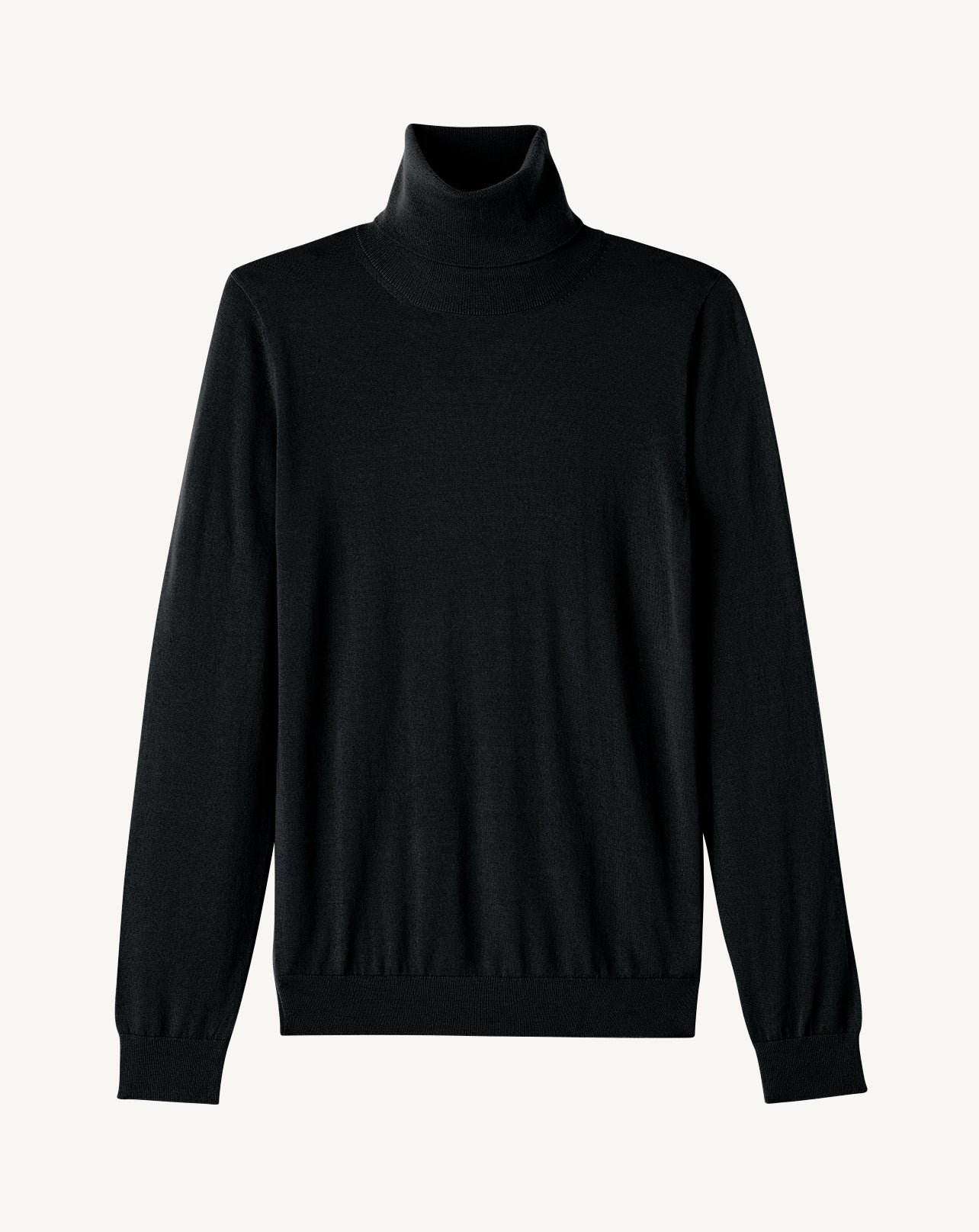 Pull col roulé ultrafin-NOIR-100% cachemire