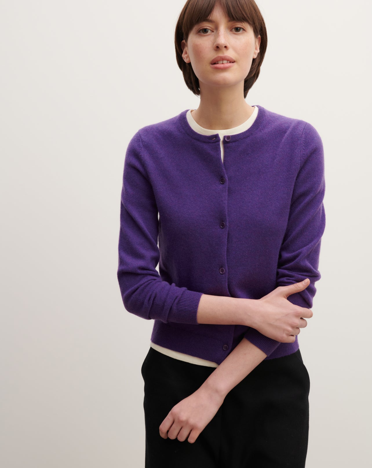 Cardigan classique-VANDA-100% cachemire