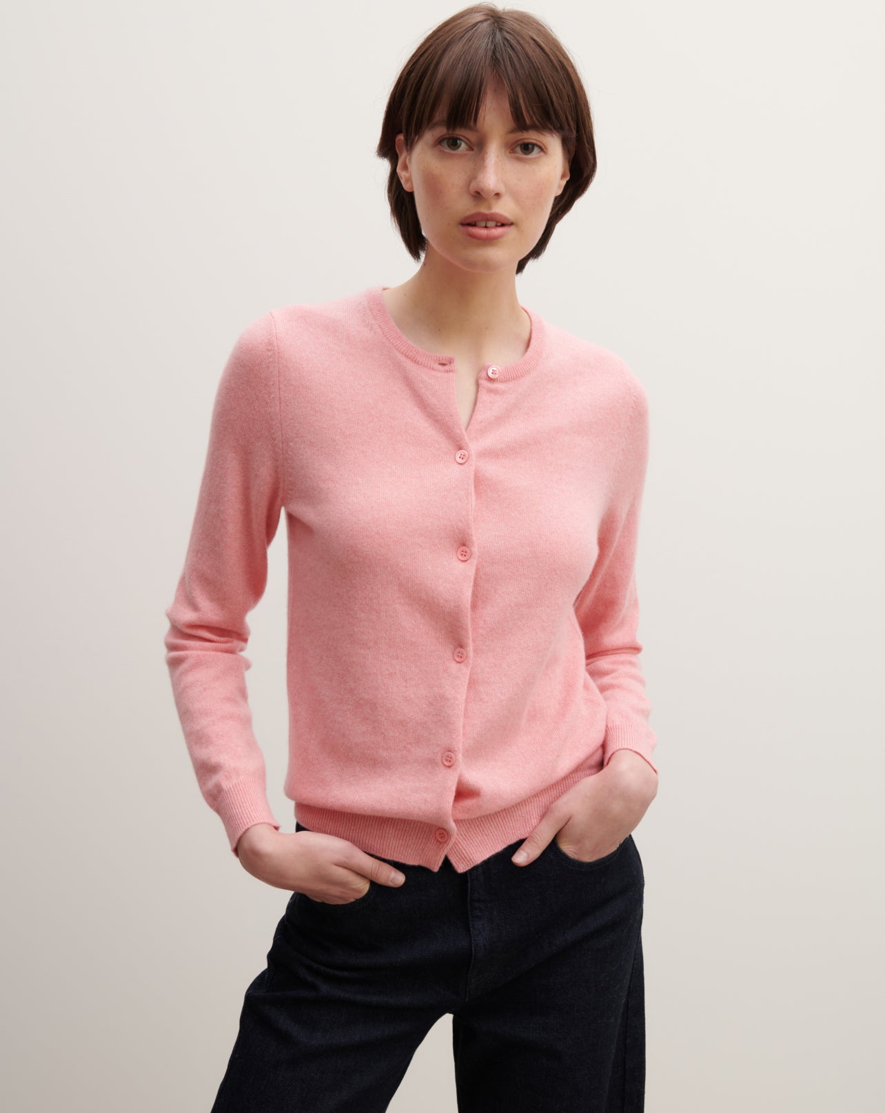 Cardigan classique-ROSE RETRO-100% cachemire