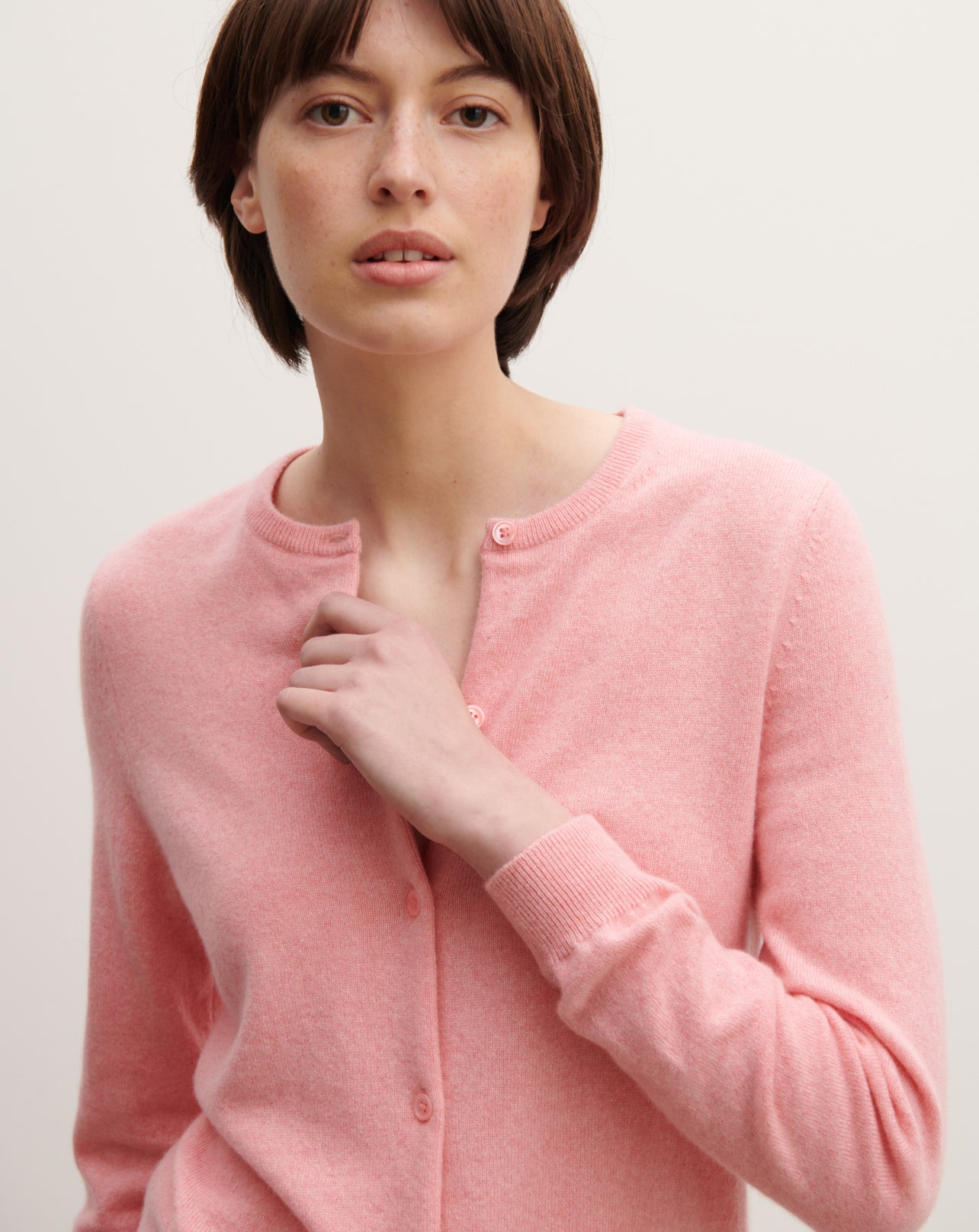 Cardigan classique-ROSE RETRO-100% cachemire