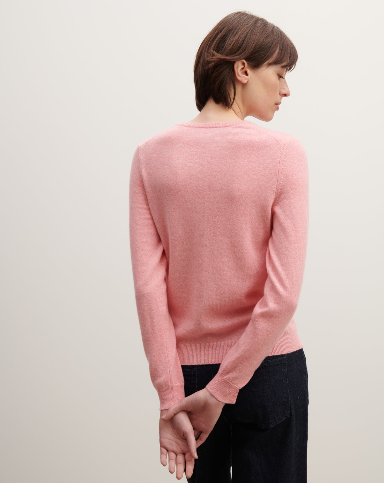 Cardigan classique-ROSE RETRO-100% cachemire