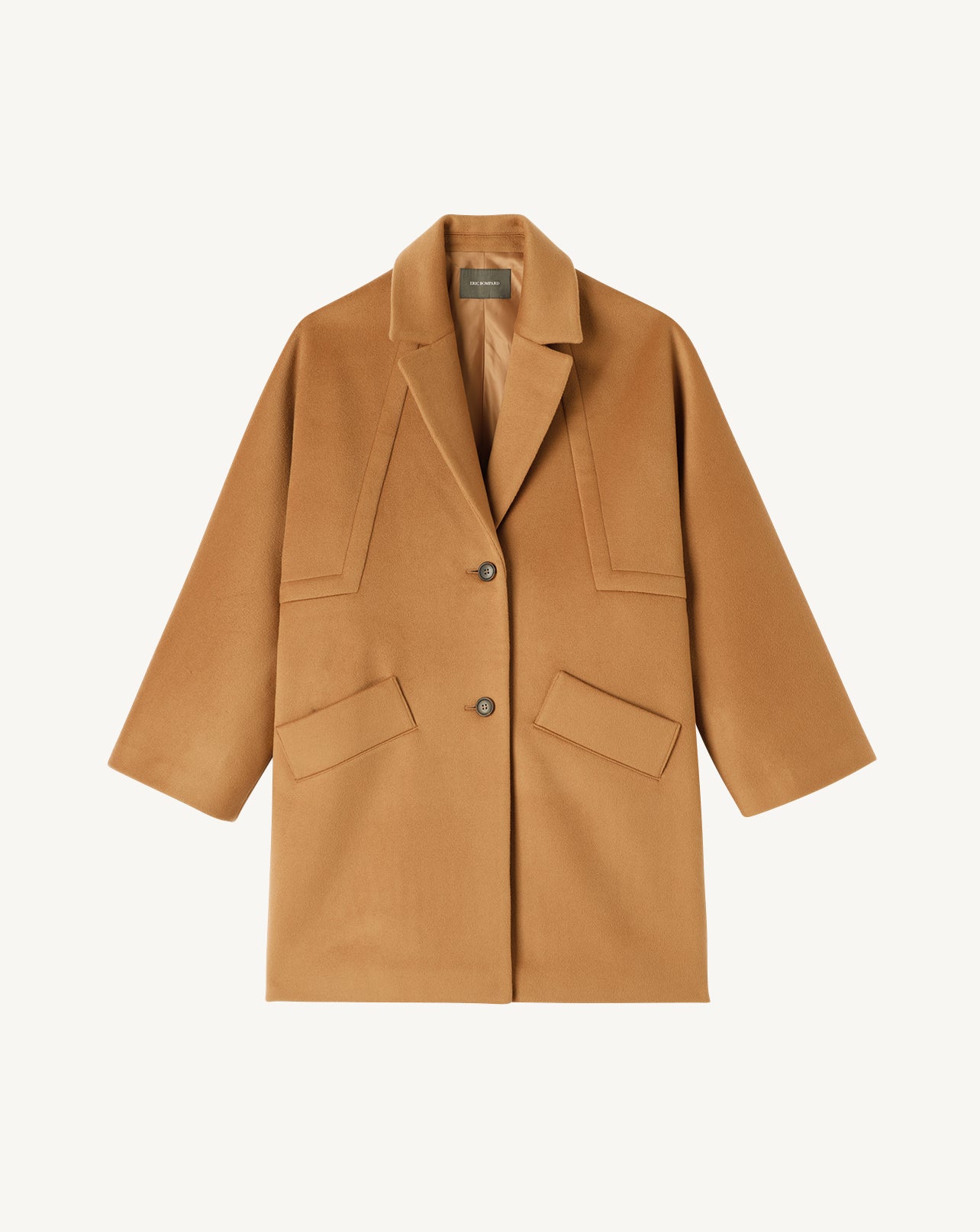 Manteau oversize double face découpes géométriques-VICUNA-90% laine 10% cachemire