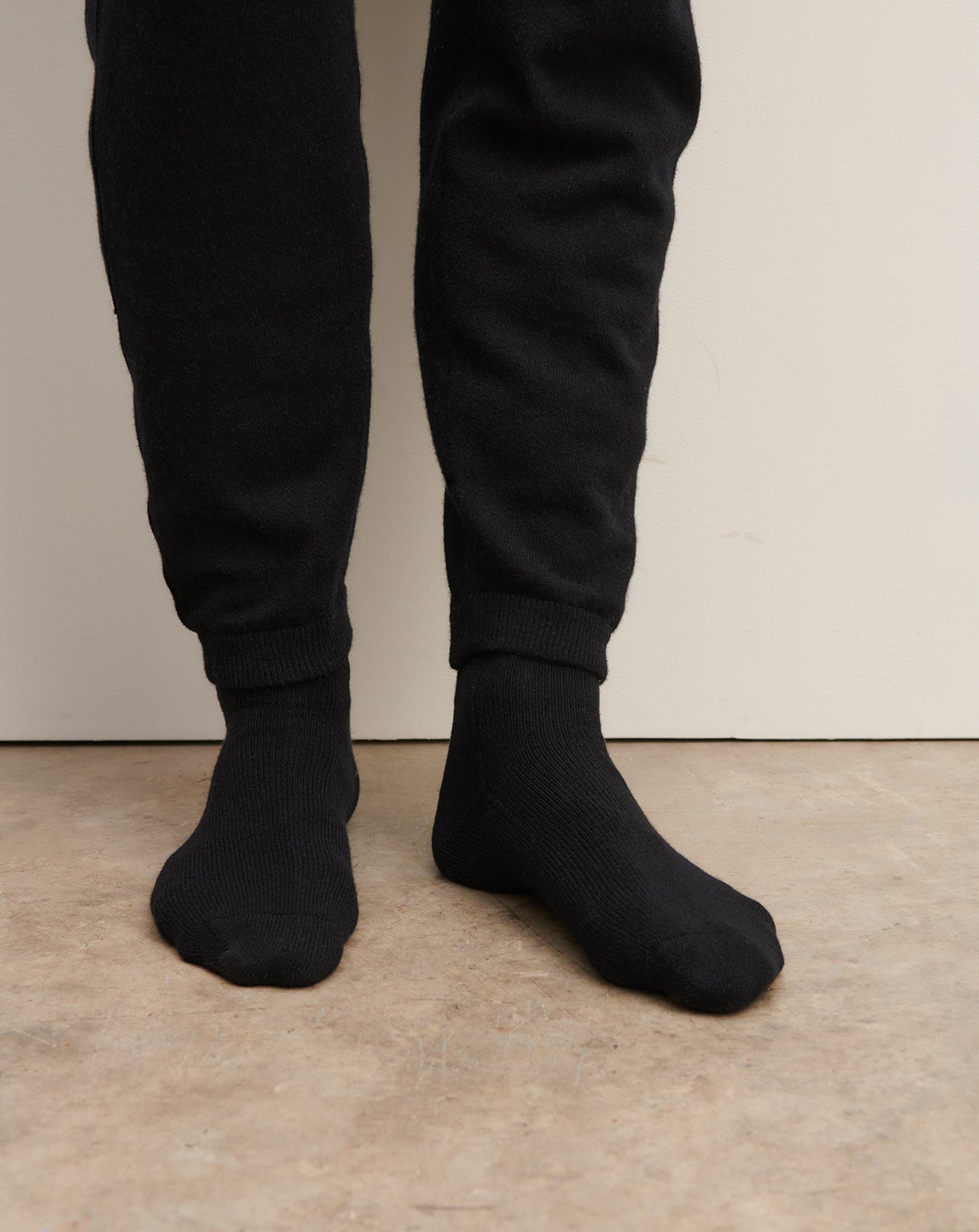 Chaussettes hautes-NOIR-90% cachemire 10% elasthanne